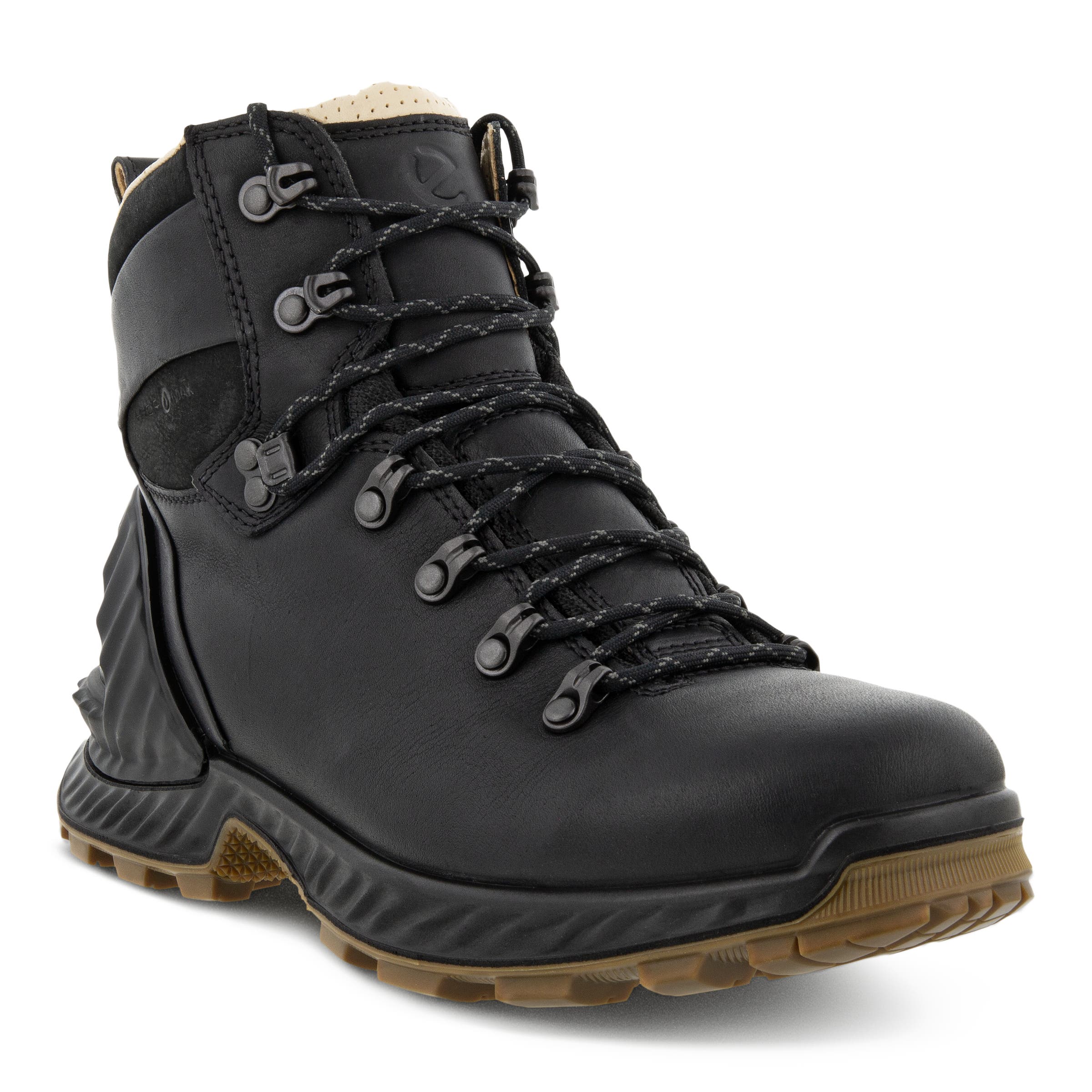 Men's ECCO® Exohike Leather Mid-Cut Outdoor Boot - Black - Main