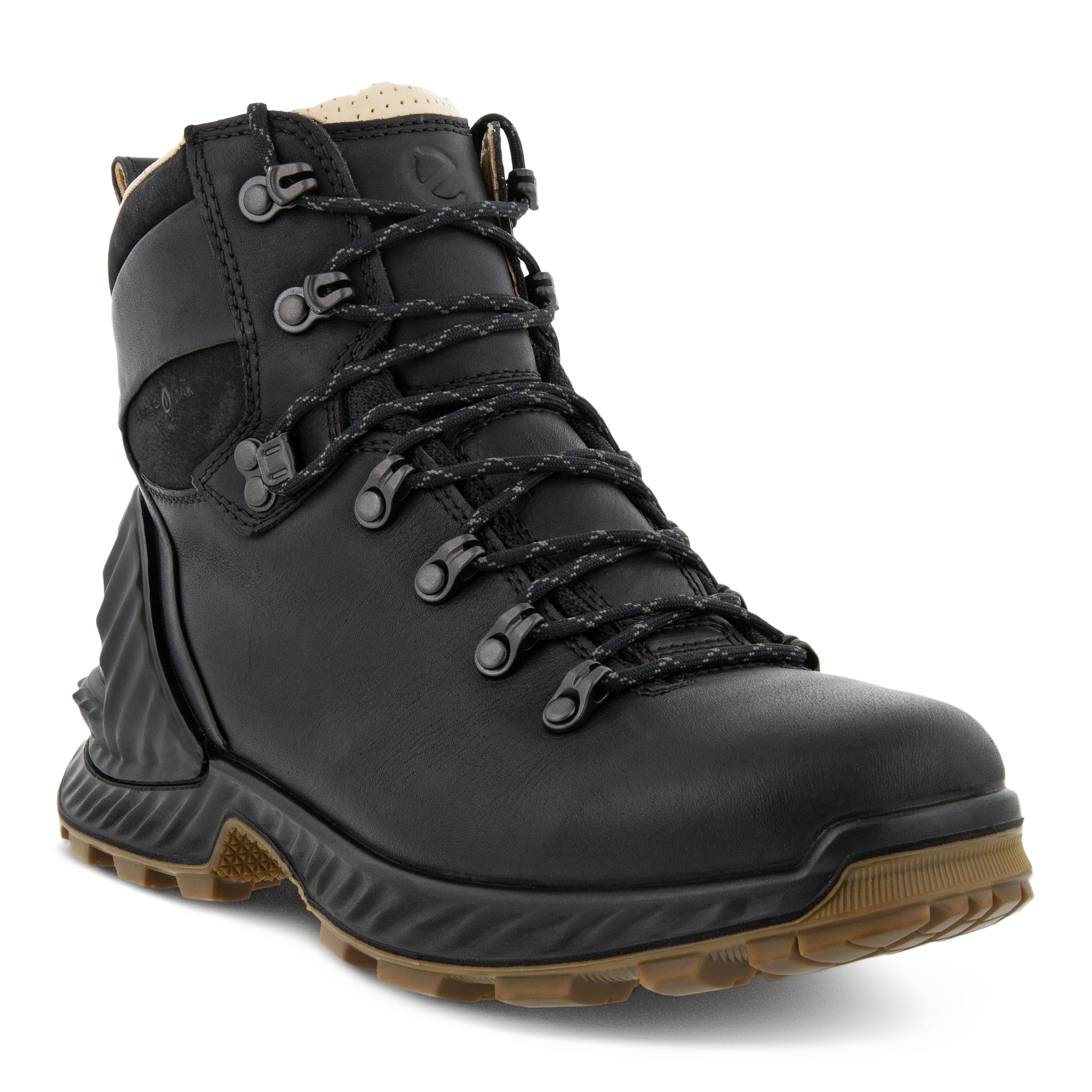 Men's ECCO® Exohike Leather Mid-Cut Outdoor Boot - Black - Main