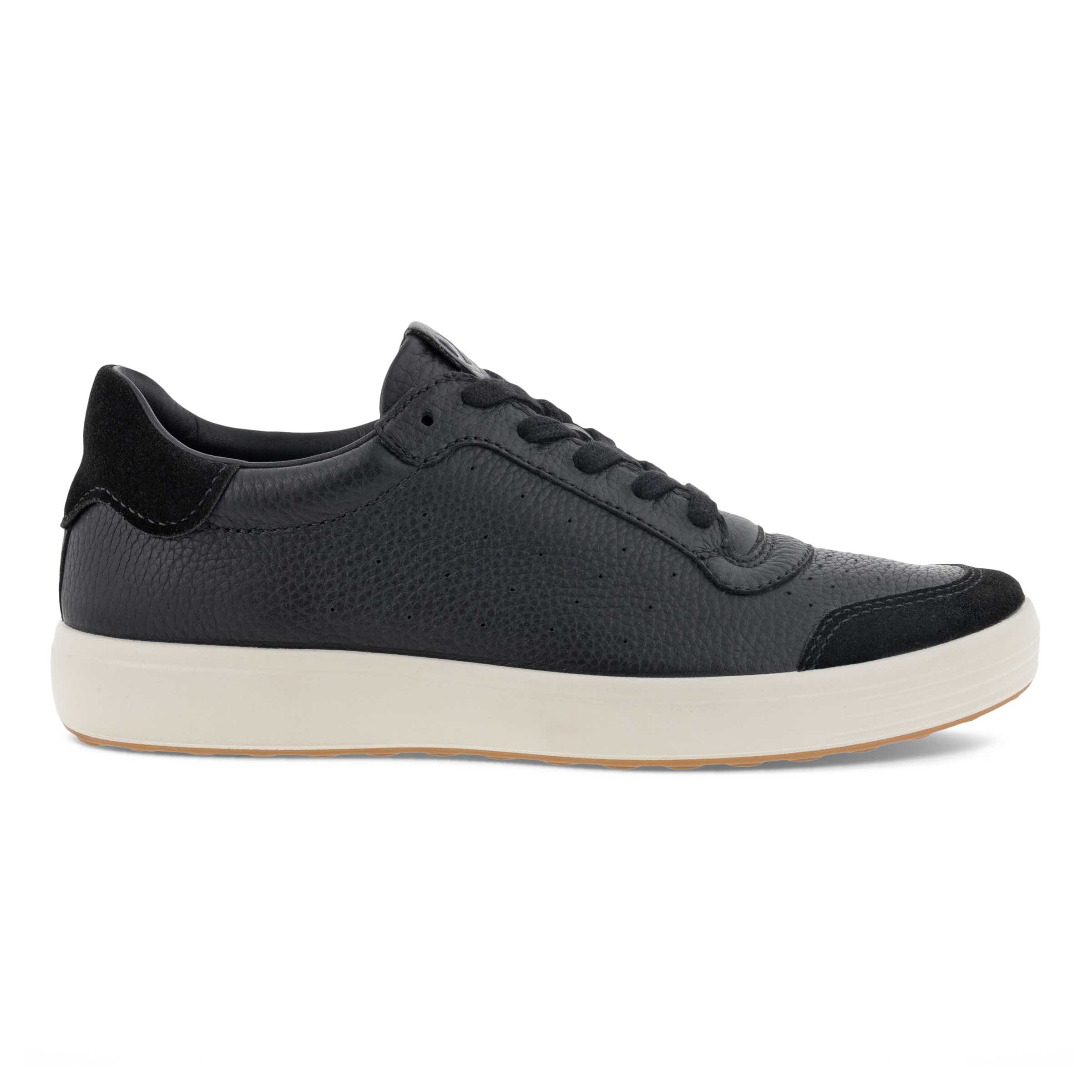 Men's ECCO® Soft 7 Leather Sneaker - Black - Outside
