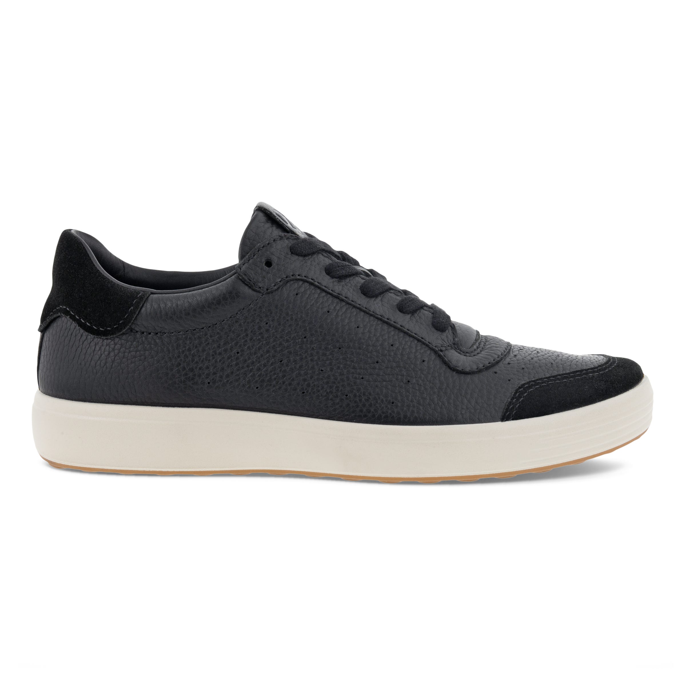 Men's ECCO® Soft 7 Leather Sneaker - Black - Outside