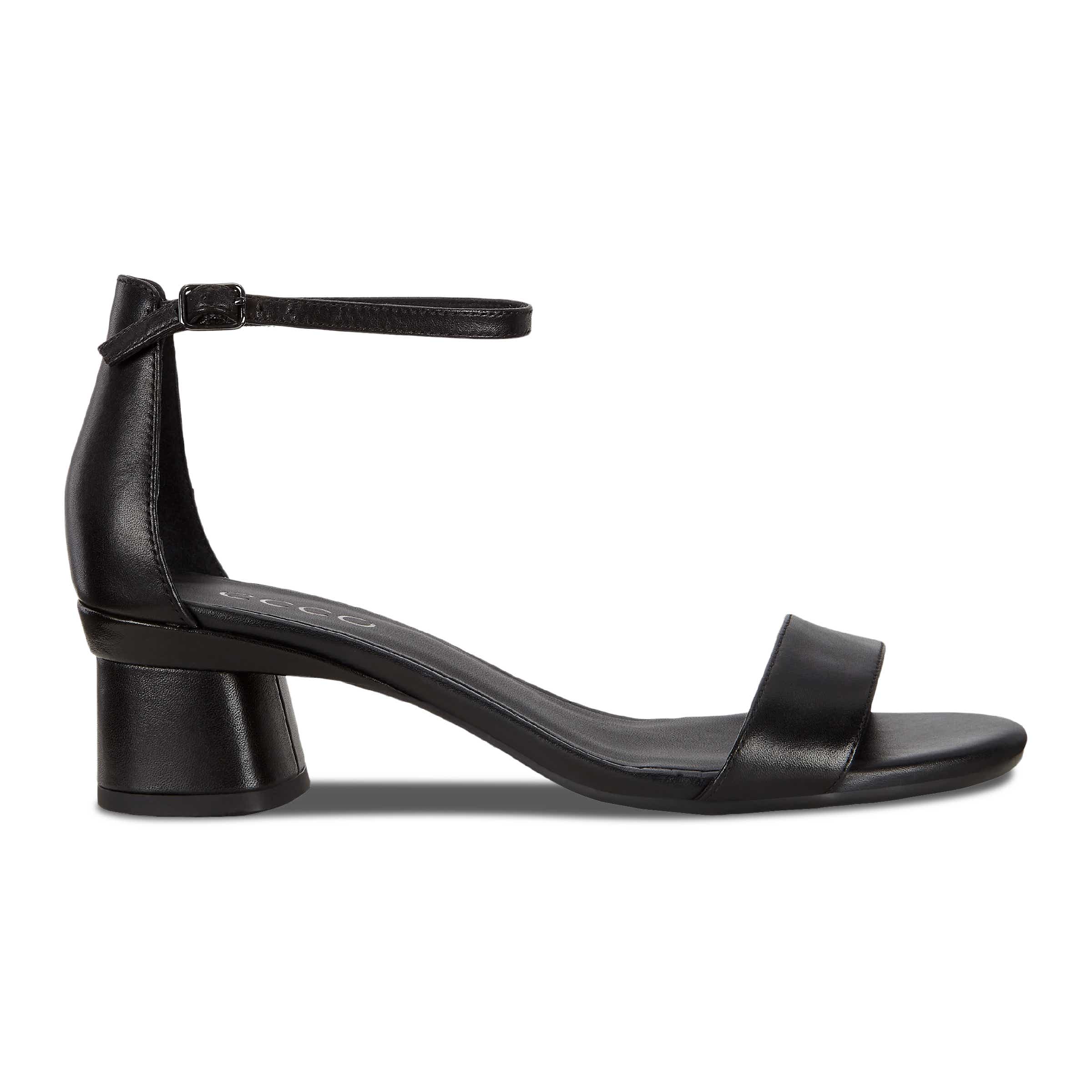 ECCO Elevate 45 Block Heel Strappy Sandals - Black - Outside