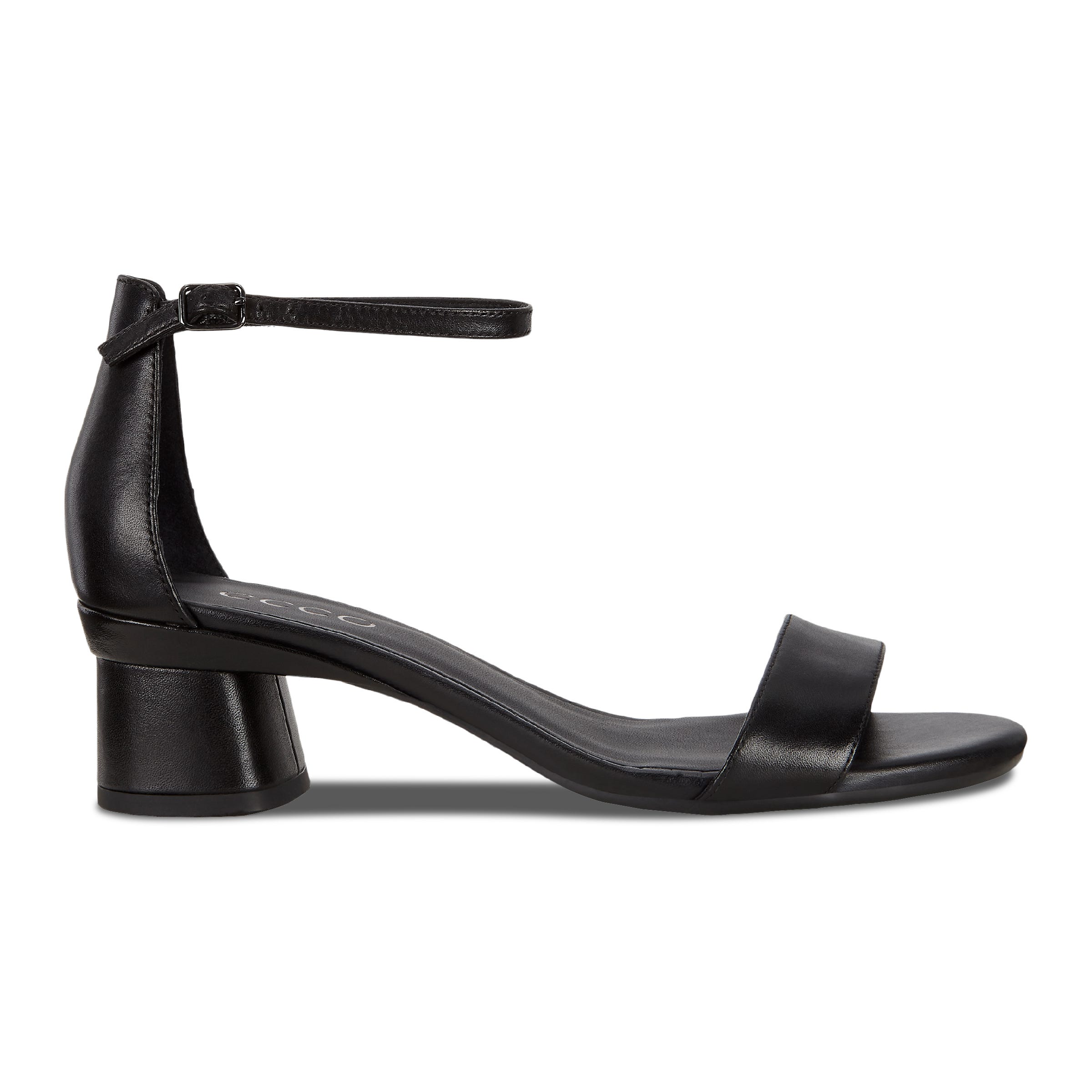 ECCO Elevate 45 Block Heel Strappy Sandals - Black - Outside