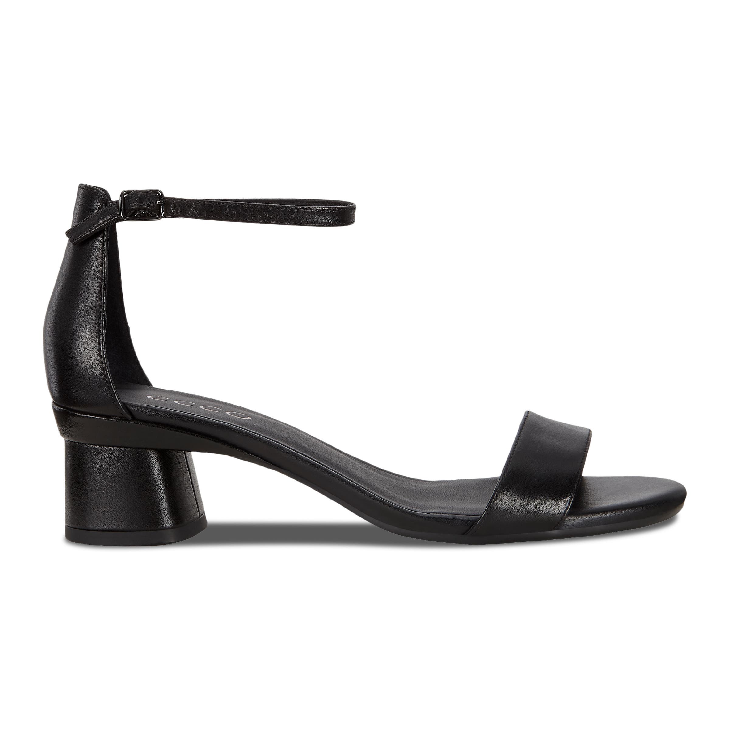 ECCO Elevate 45 Block Heel Strappy Sandals - Black - Outside