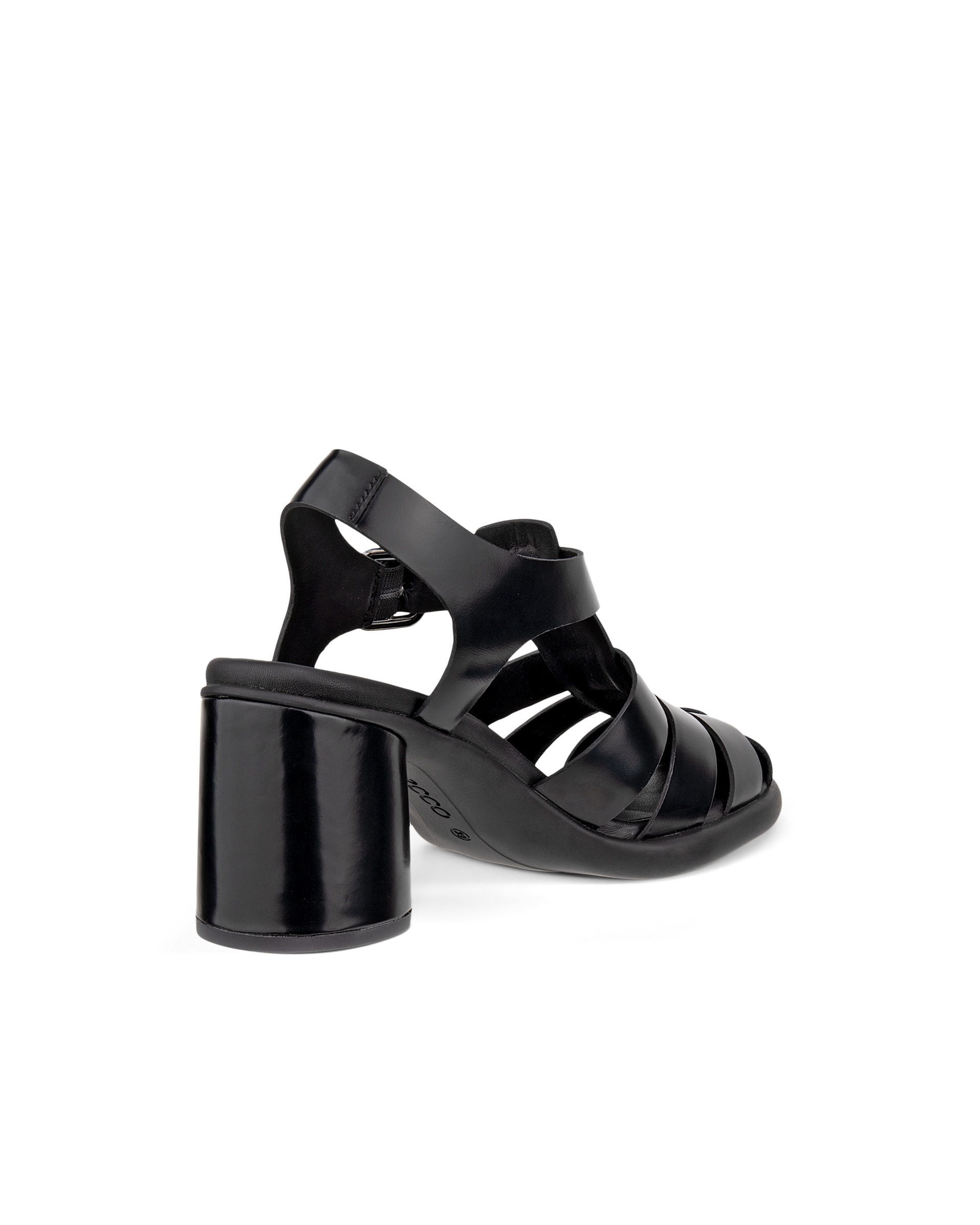 ECCO® Sculpted LX 55 escarpins en cuir à talon carré pour femme - Noir - Back