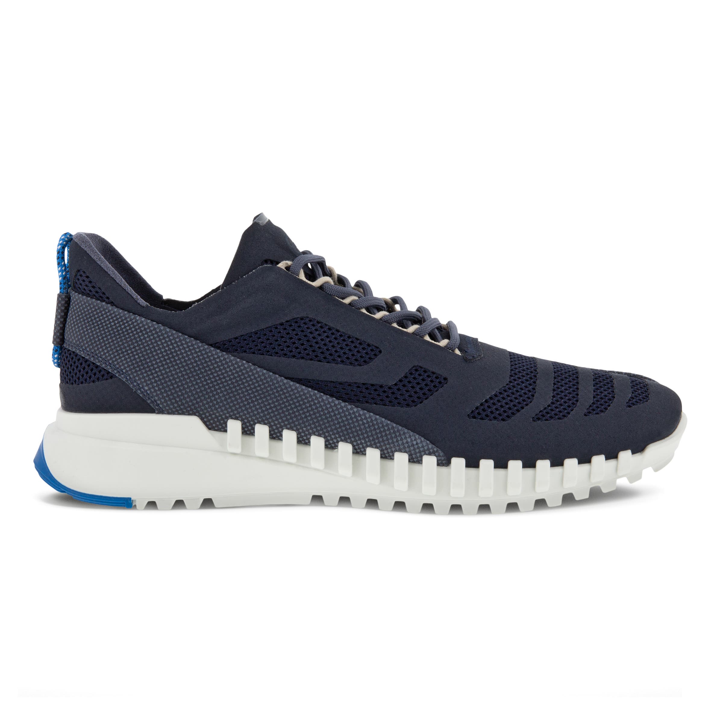 Men's ECCO® Zipflex Textile Sneaker - Blue - Outside