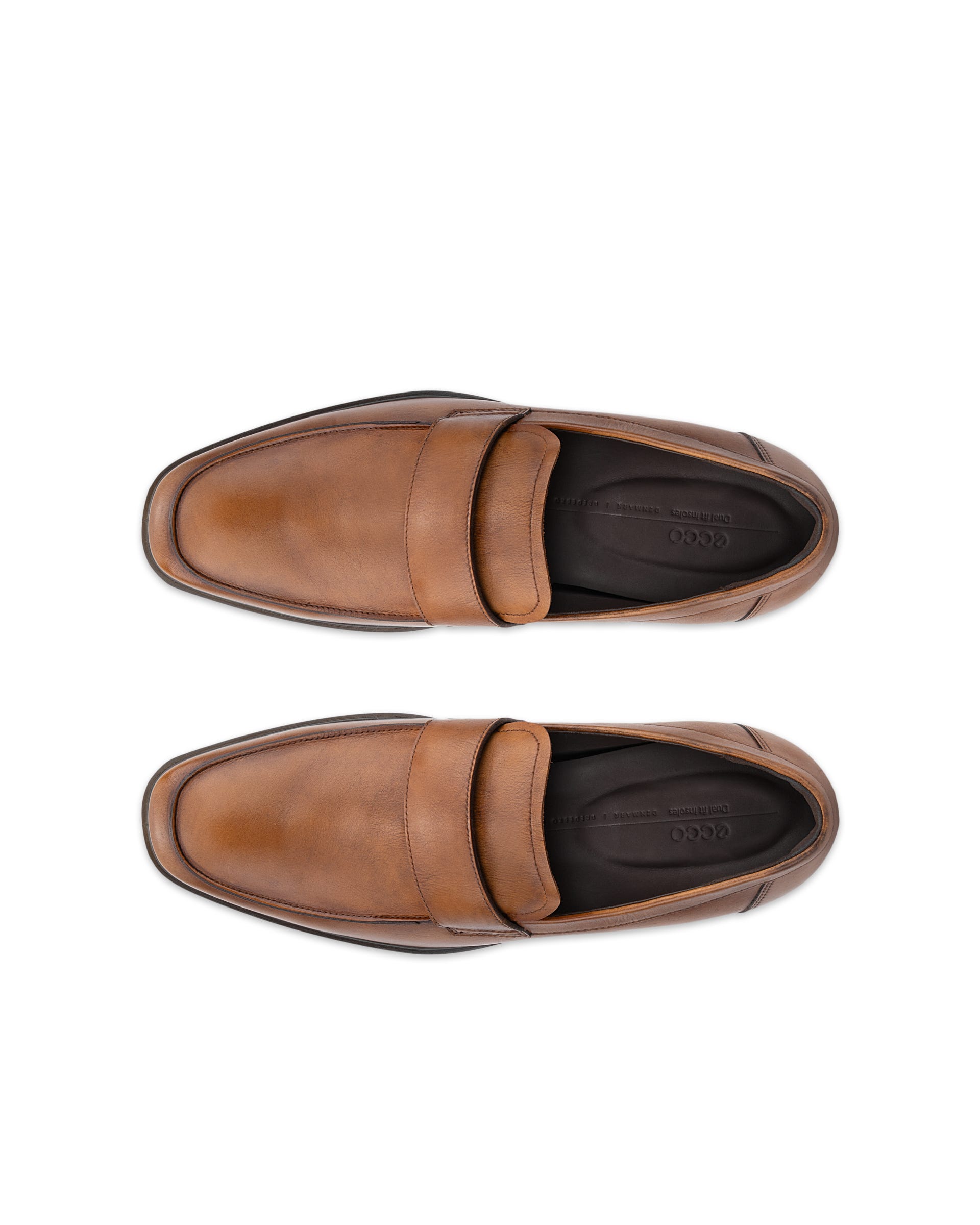 Men's ECCO® Metropole Milan Leather Loafer - Brown - Top left pair