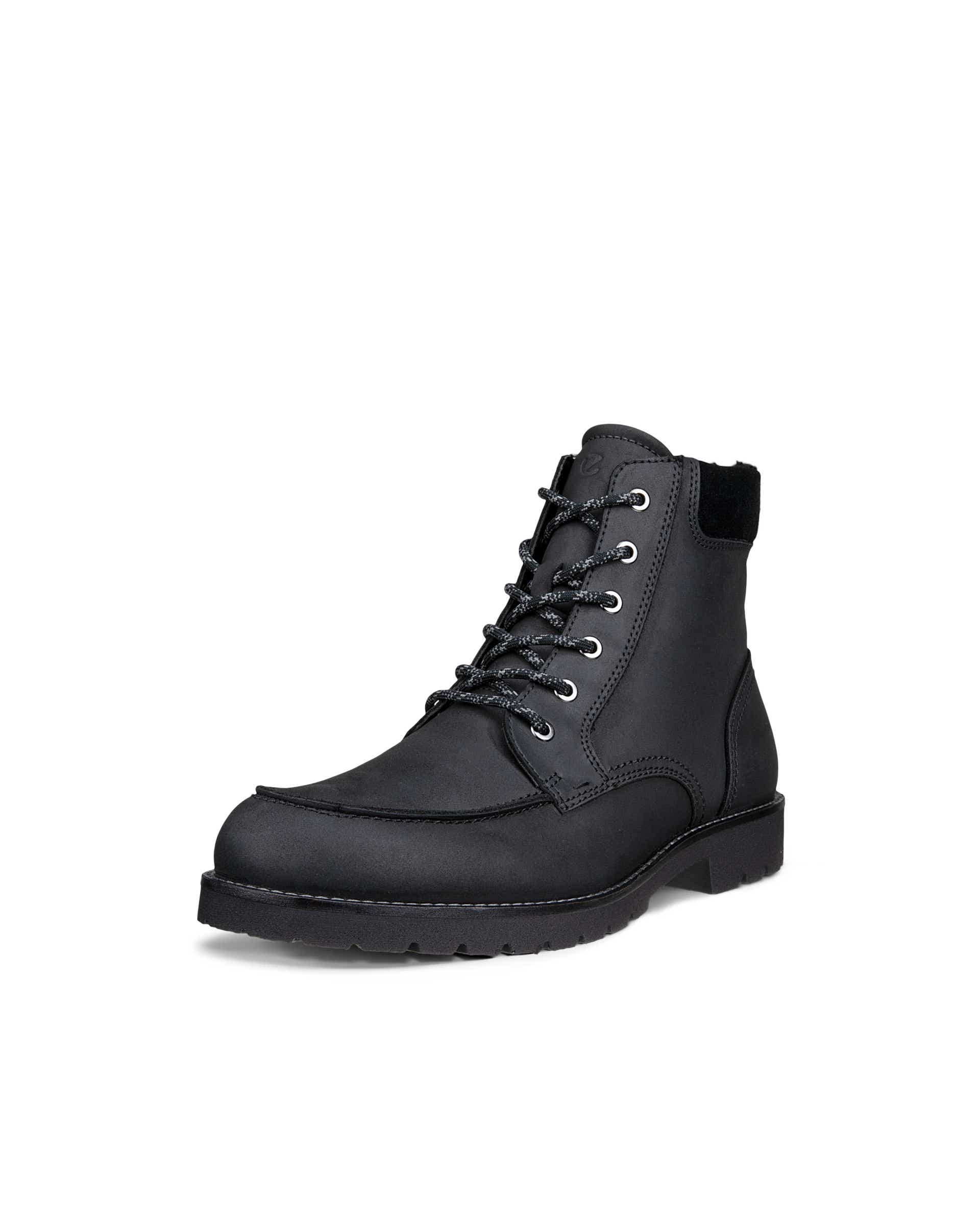 Men's ECCO® CHARLESTOWN Nubuck Waterproof Lace-Up Boot - Black - Main