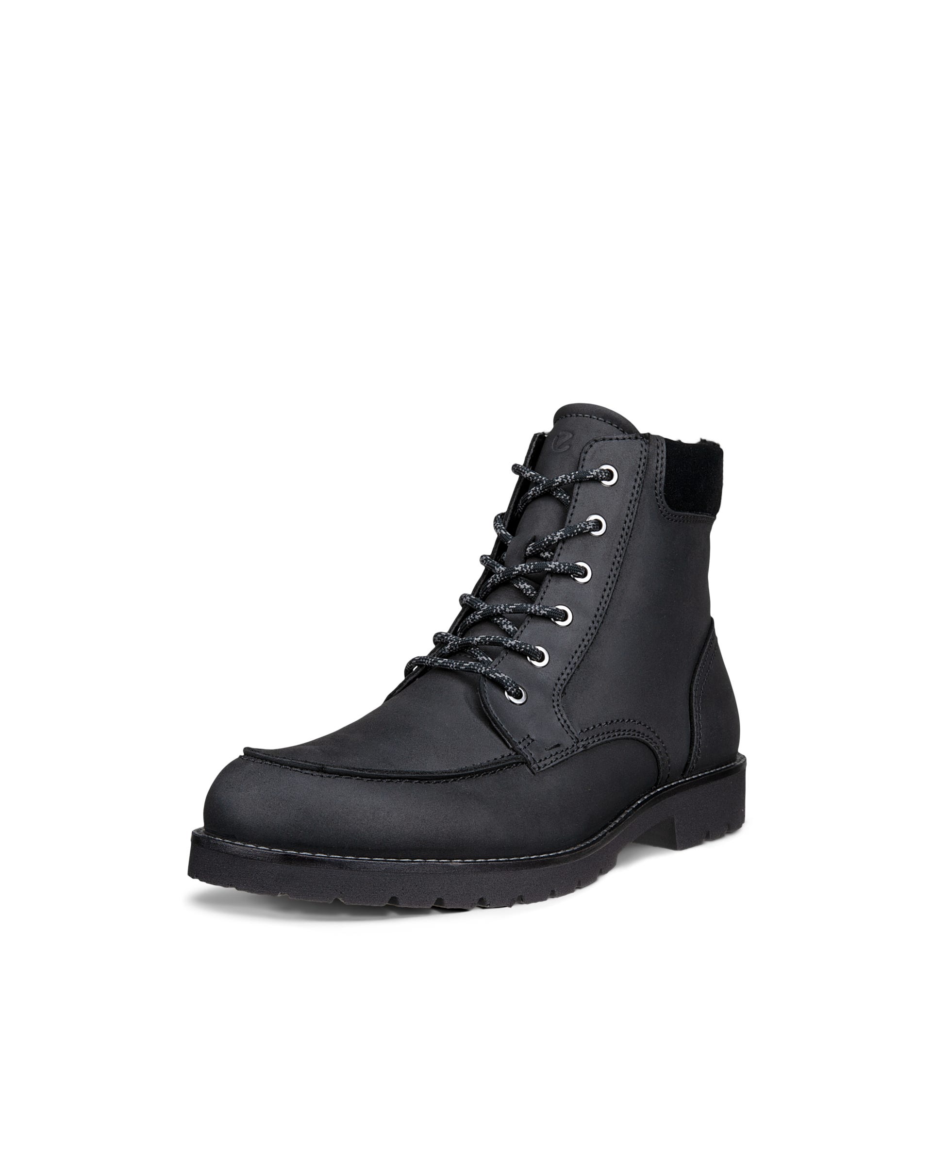 Men's ECCO® CHARLESTOWN Nubuck Waterproof Lace-Up Boot - Black - Outside
