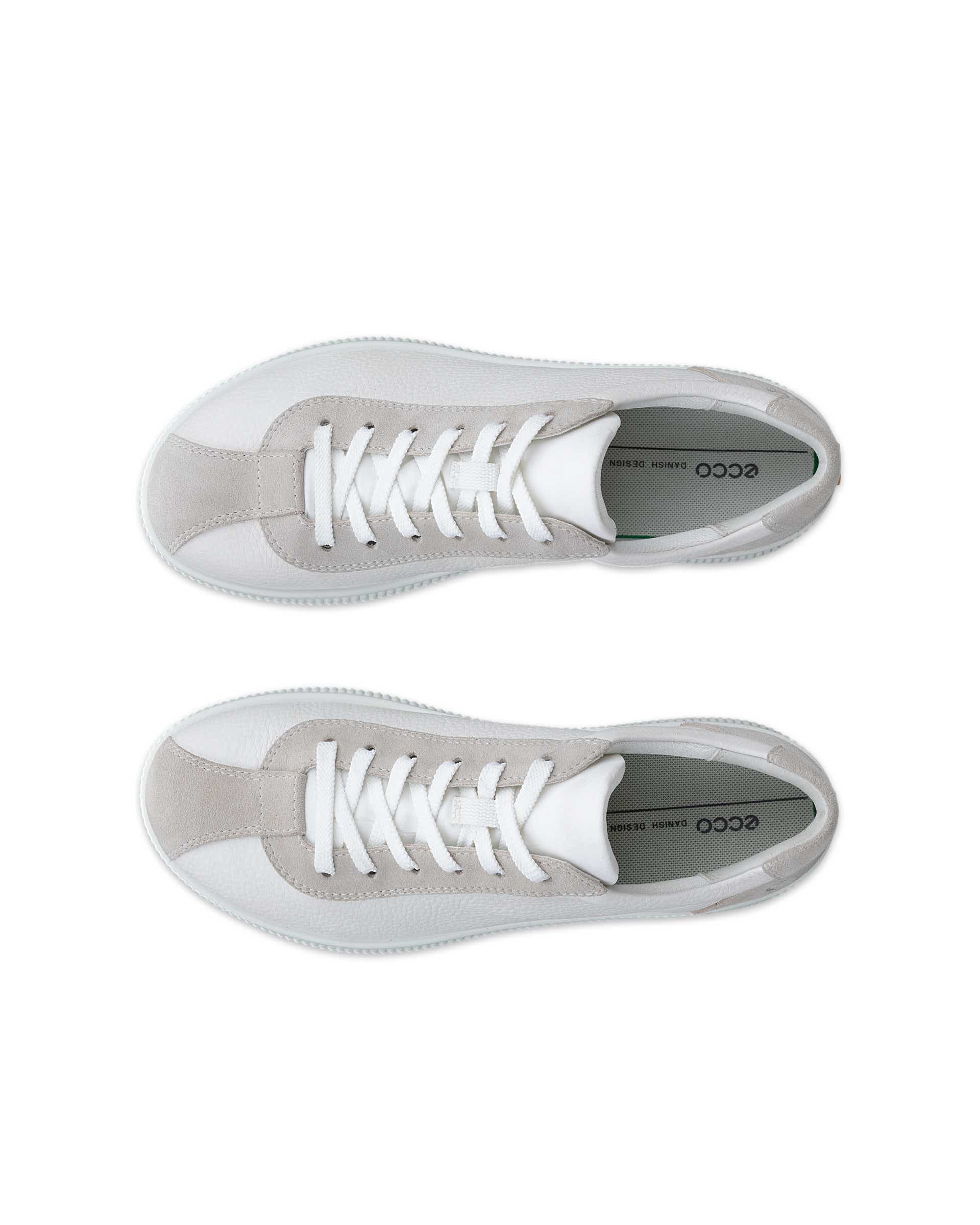 Dámské kožené tenisky ECCO® Soft Zero - Bílá - Top left pair