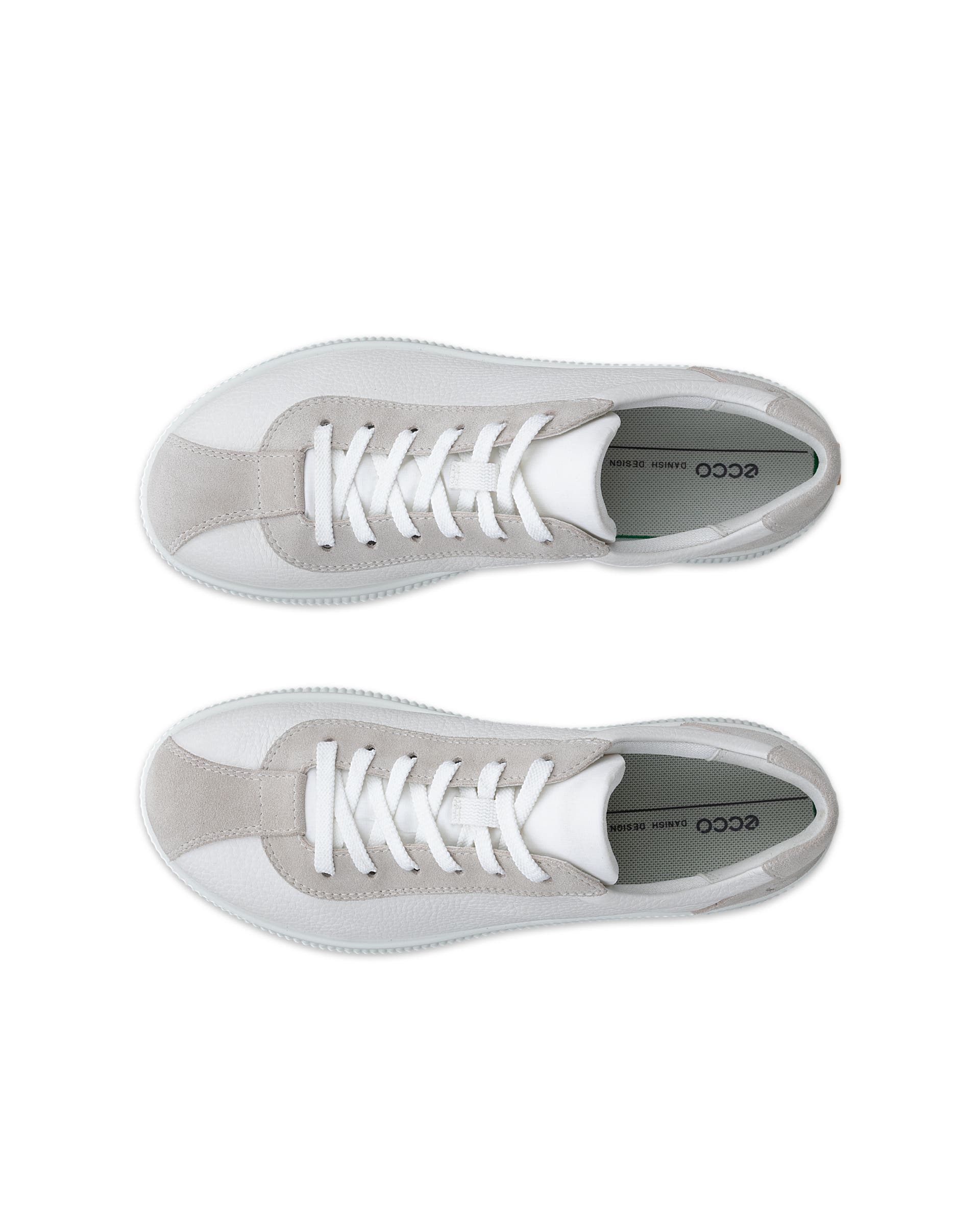 Dámské kožené tenisky ECCO® Soft Zero - Bílá - Top left pair