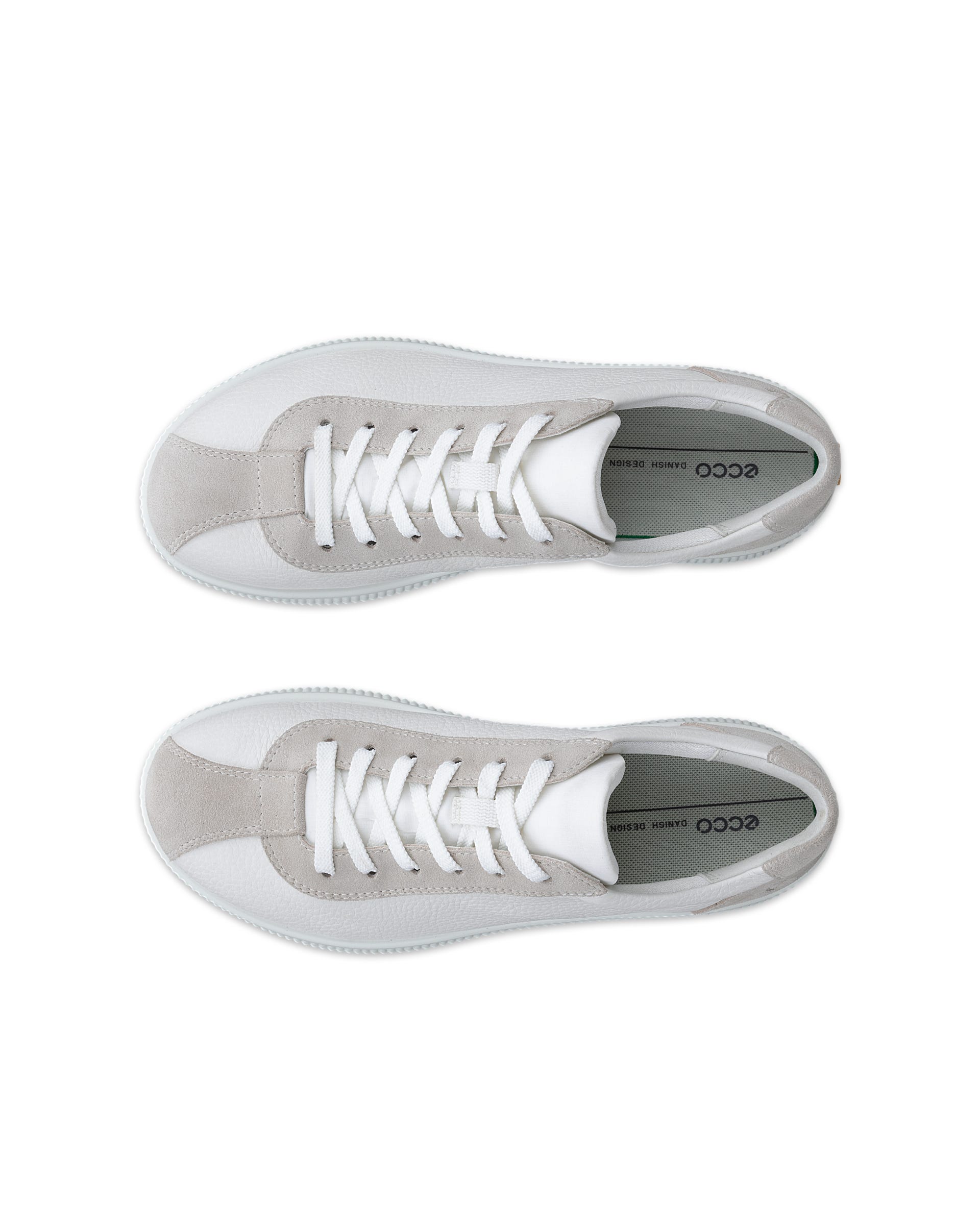 Dámské kožené tenisky ECCO® Soft Zero - Bílá - Top left pair