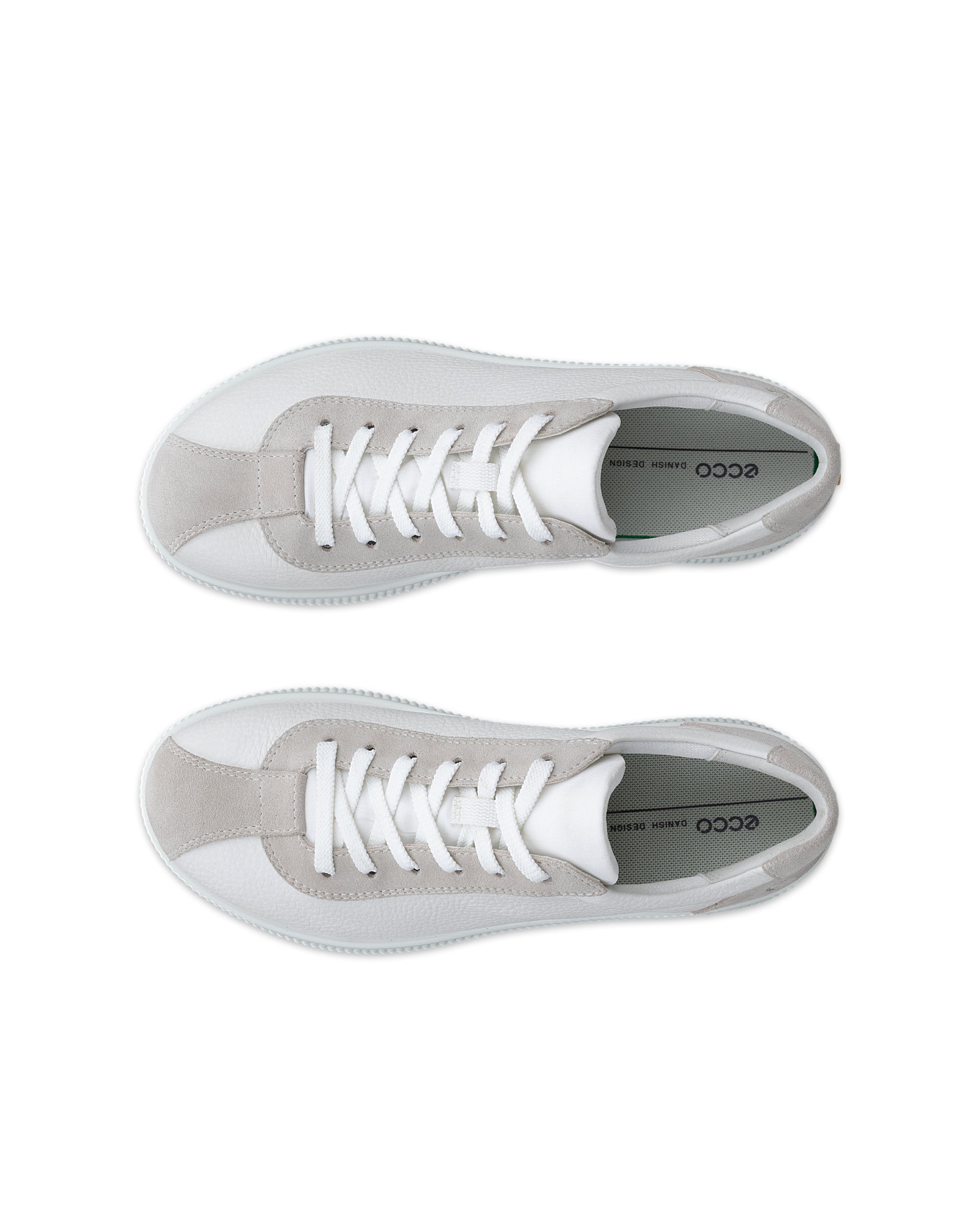 Dámske kožené tenisky ECCO® Soft Zero - Biela - Top left pair