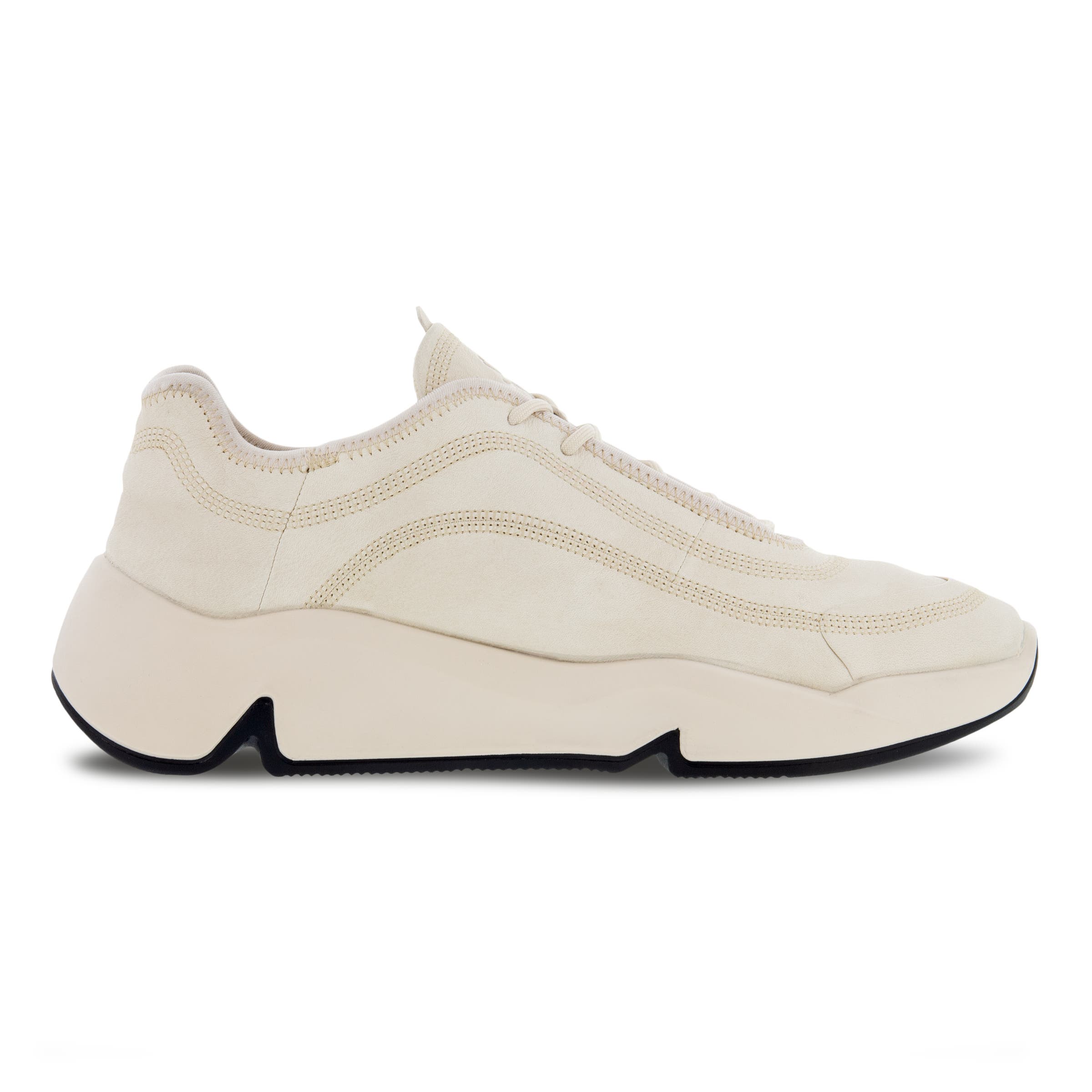 Men's ECCO® Chunky Sneaker Leather Platform Sneaker - Beige - Outside