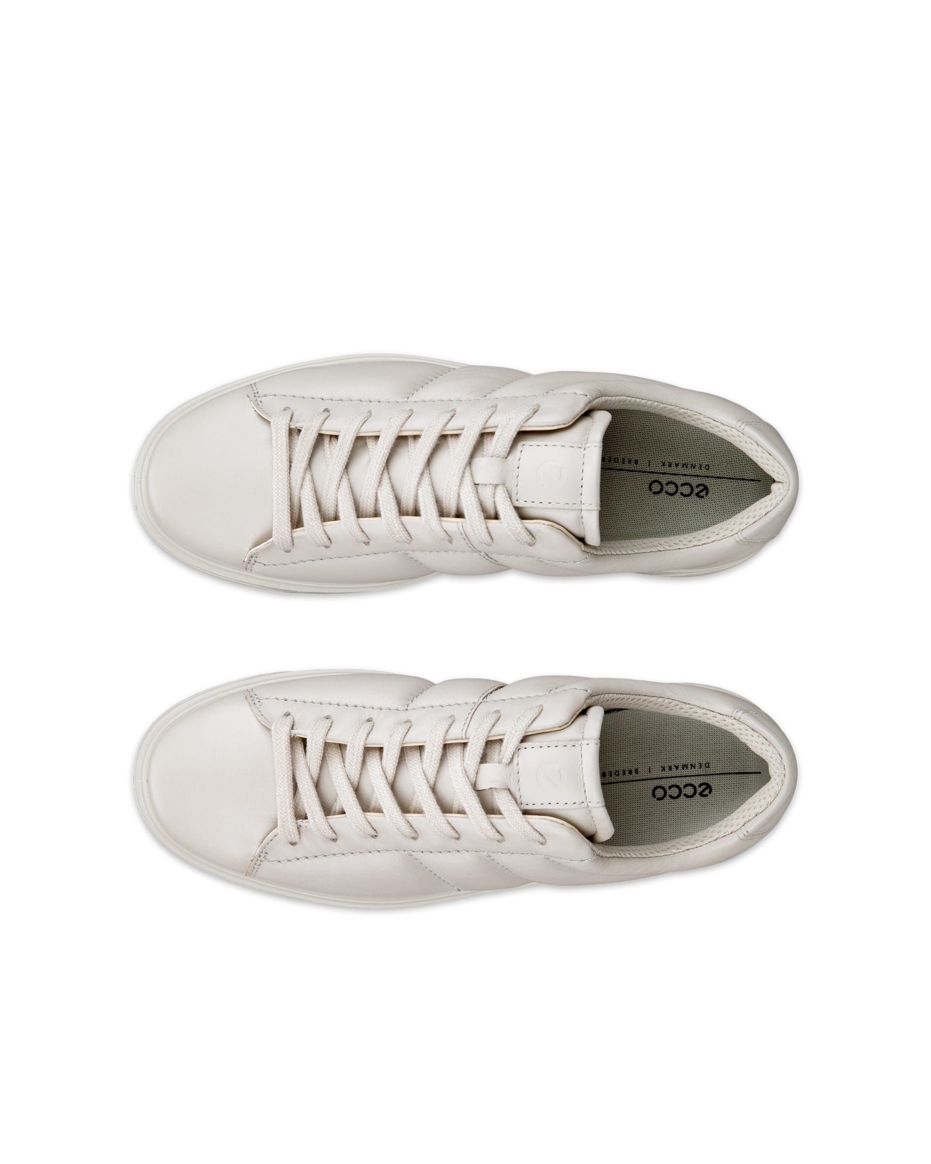 ECCO Street Platform ウィメンズ レザープラットフォームスニーカー - グレー - Top left pair