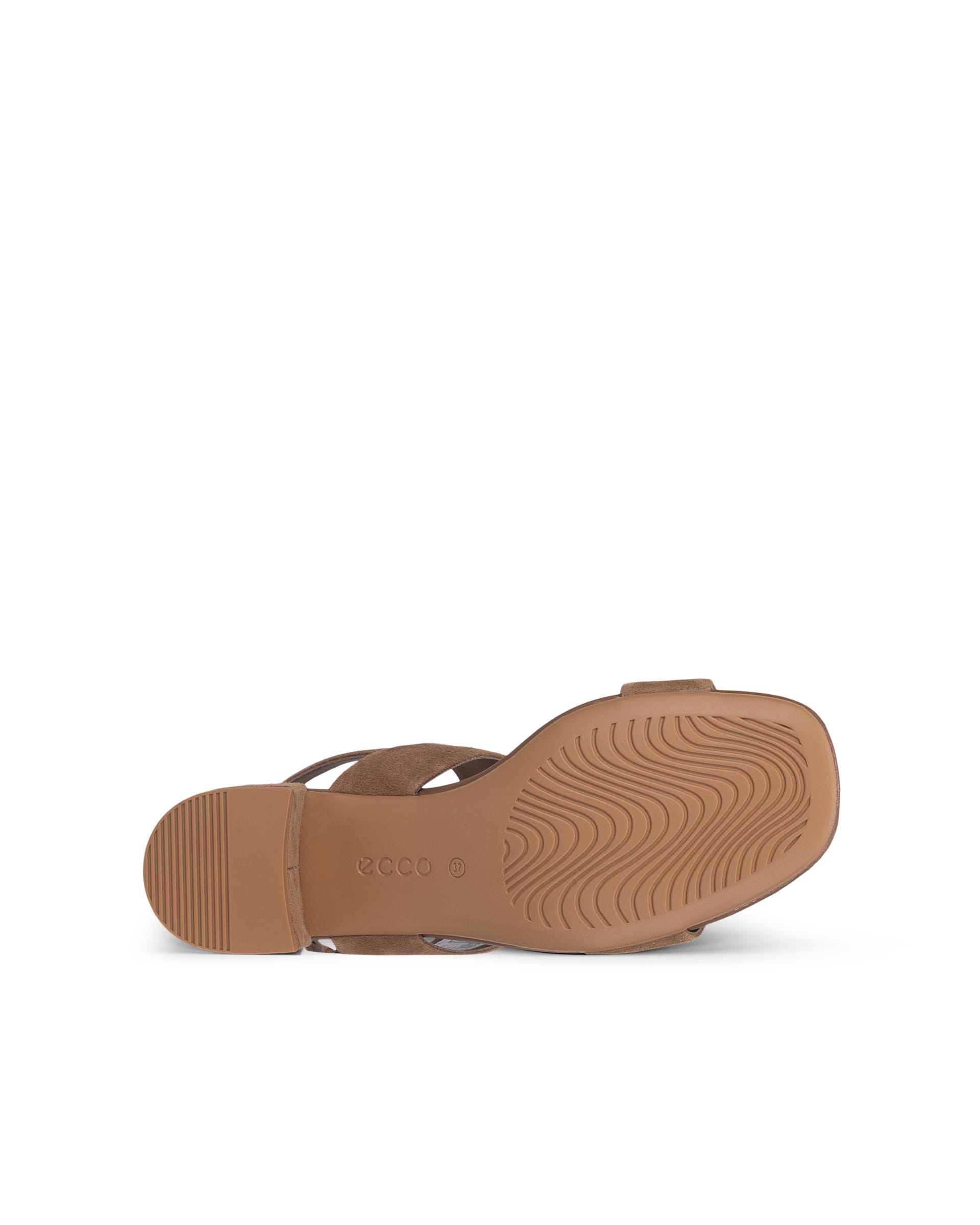 Women's ECCO® LIVA SANDAL 35 Suede Heeled Sandal - Brown - Sole