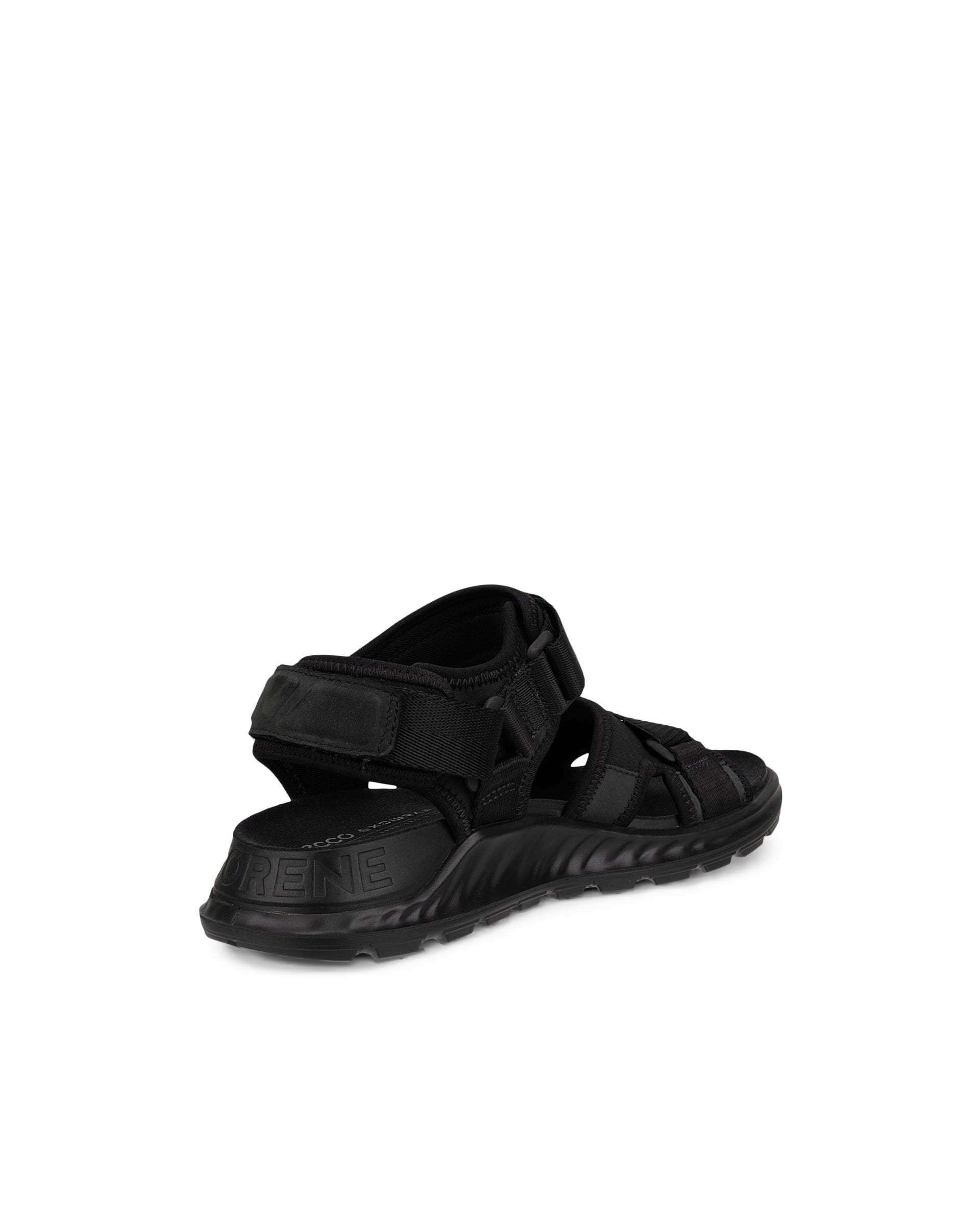 ECCO Exowrap 3S メンズ ヌバックサンダル - ブラック - Back