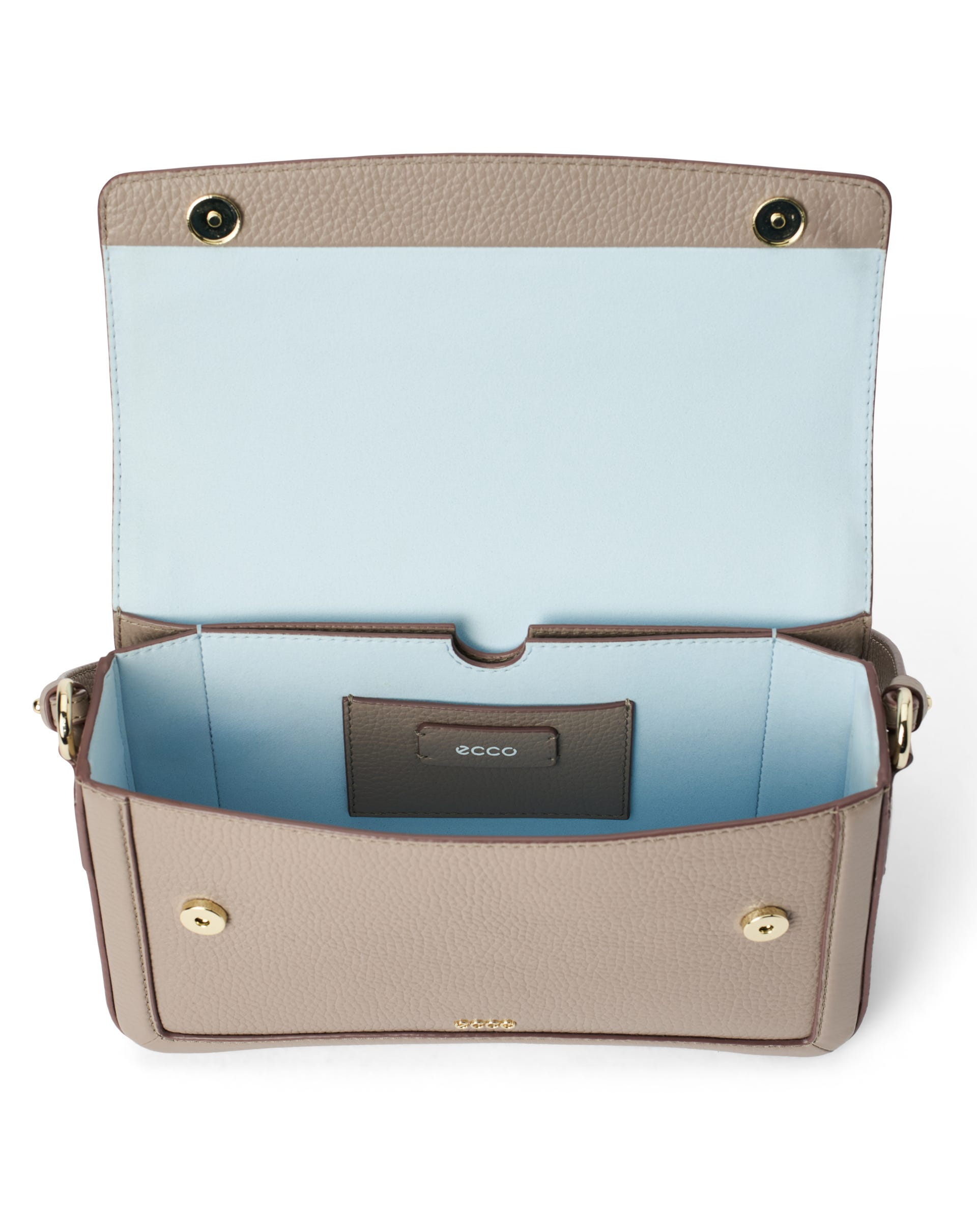 Women's ECCO® PINCH BAG Leather Pinch Crossbody Bag - Beige - Inside