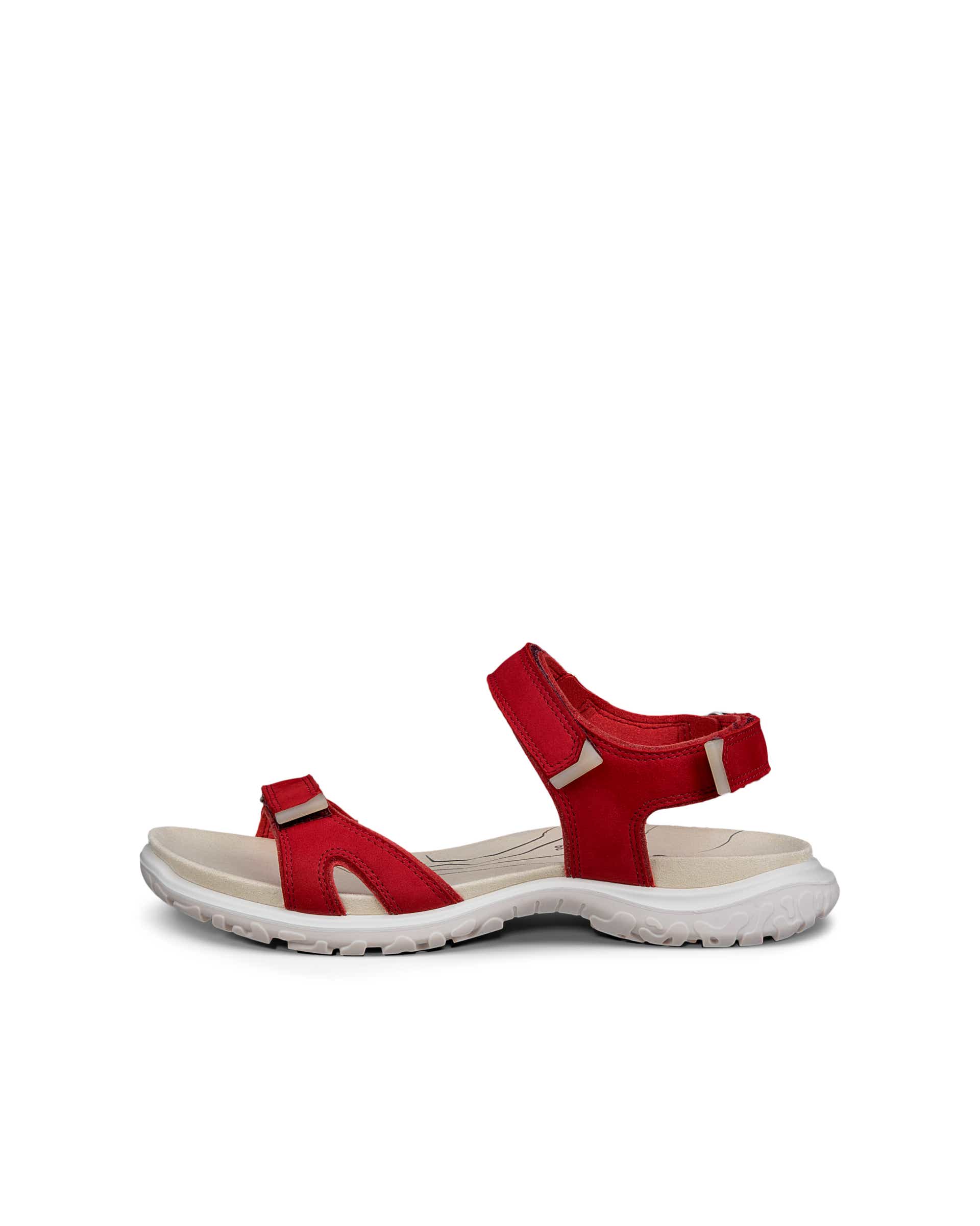 Women's ECCO® Offroad Roam Nubuck Two Strap Sandal - Red - Outside