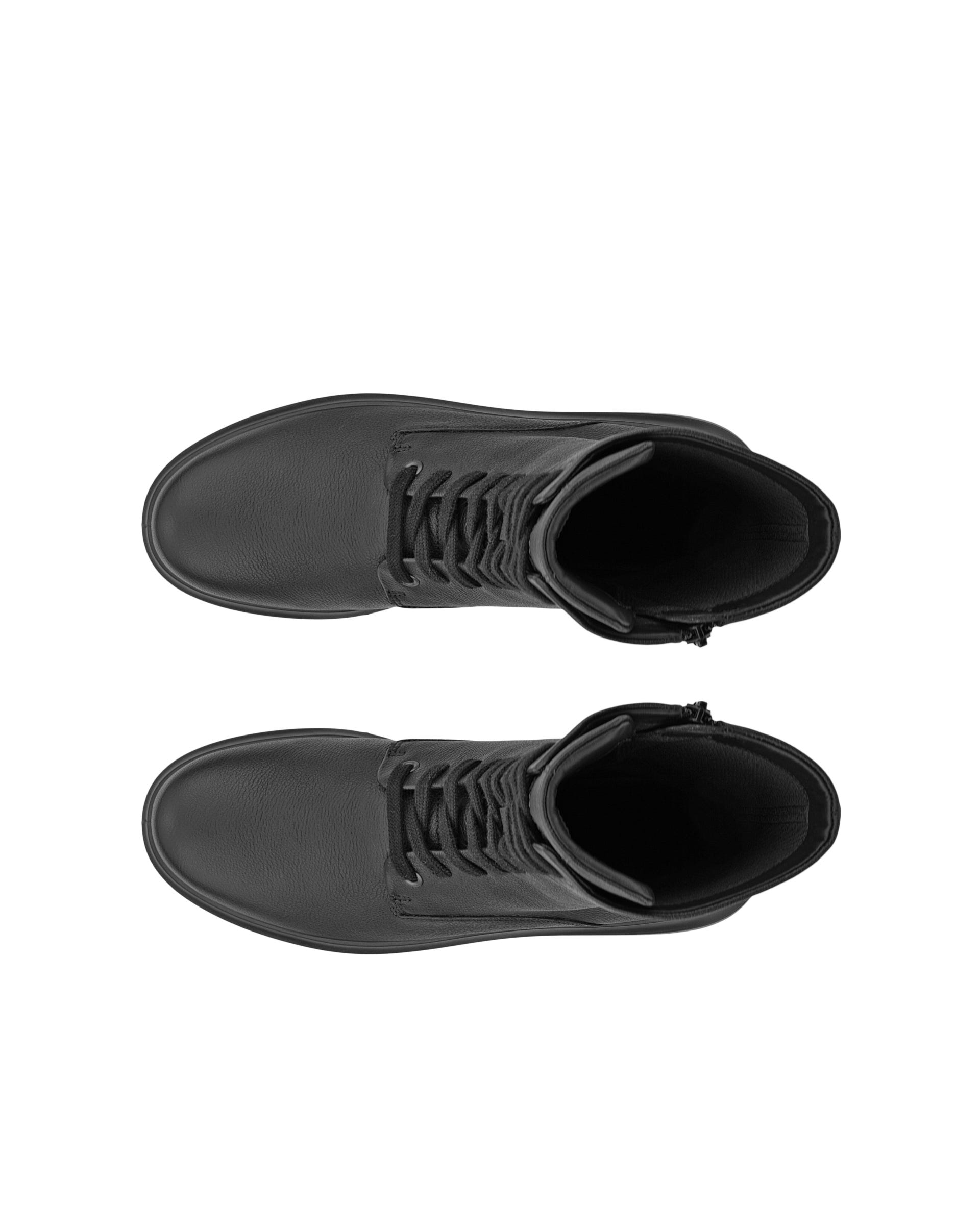 ECCO Nouvelle ウィメンズ レザーレースアップブーツ - ブラック - Top left pair