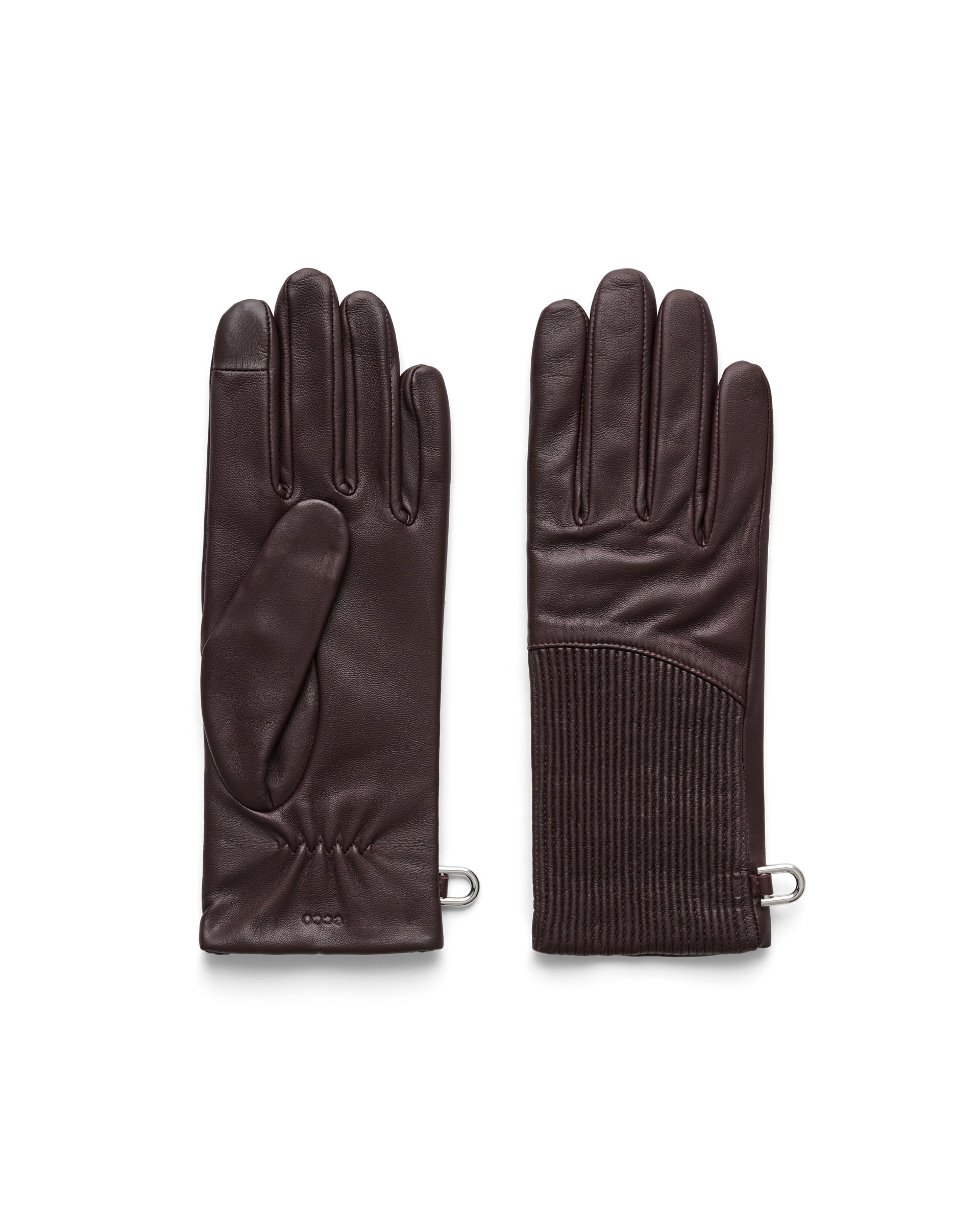 ECCO Gloves Plisse ウィメンズ レザーグローブ - ブラウン - Main