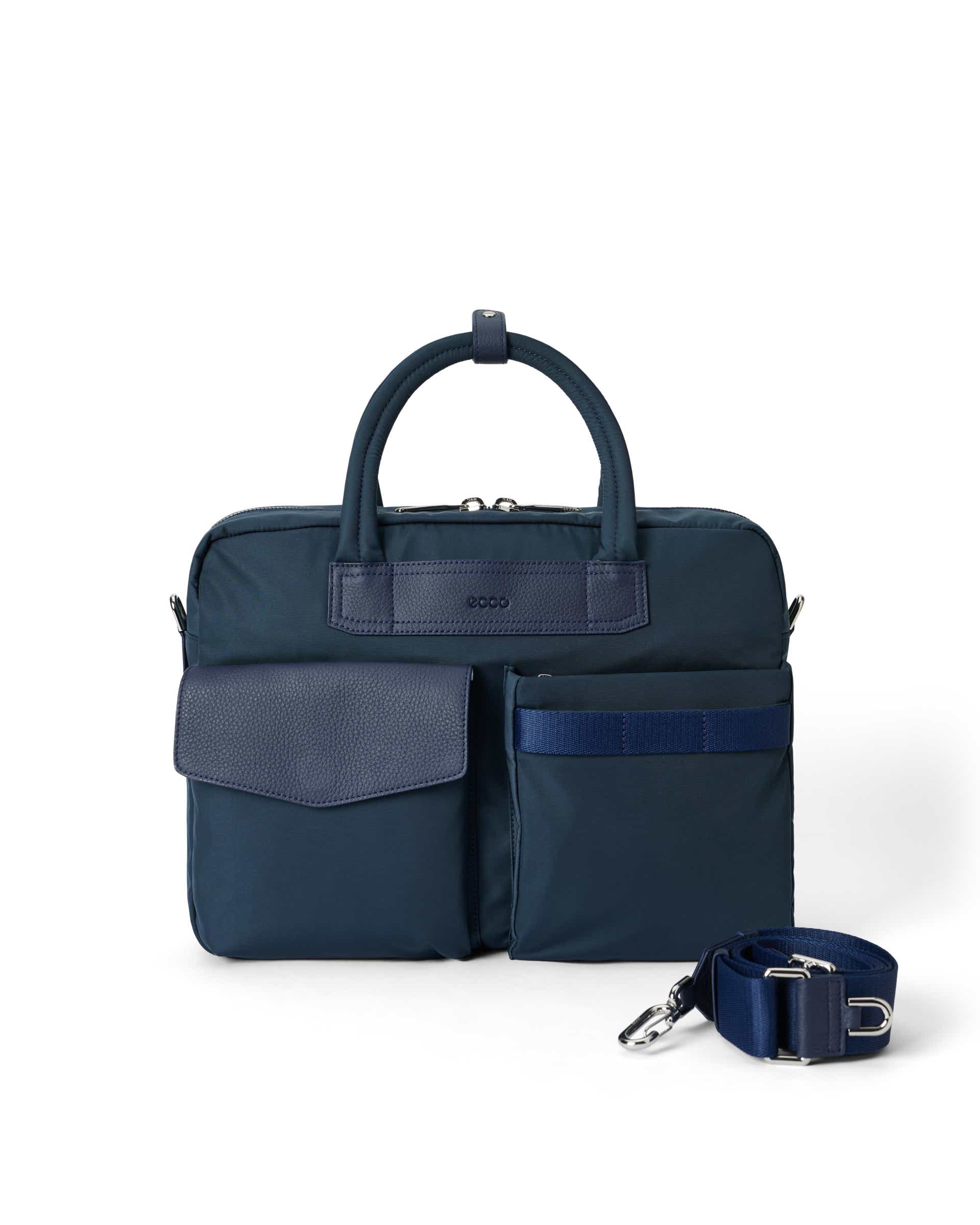 ECCO® Voyager leren laptoptas - Blauw - Main