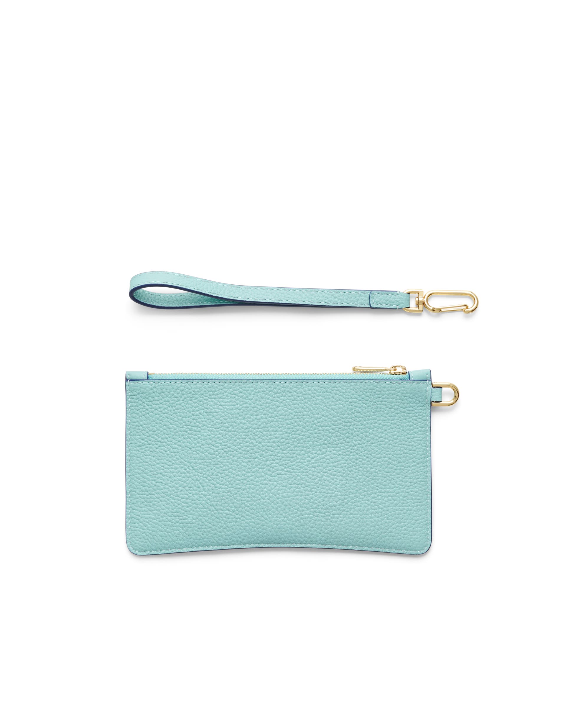 ECCO® Wristlet Soft Pebbled Leather Pouch Bag - Blue - Back