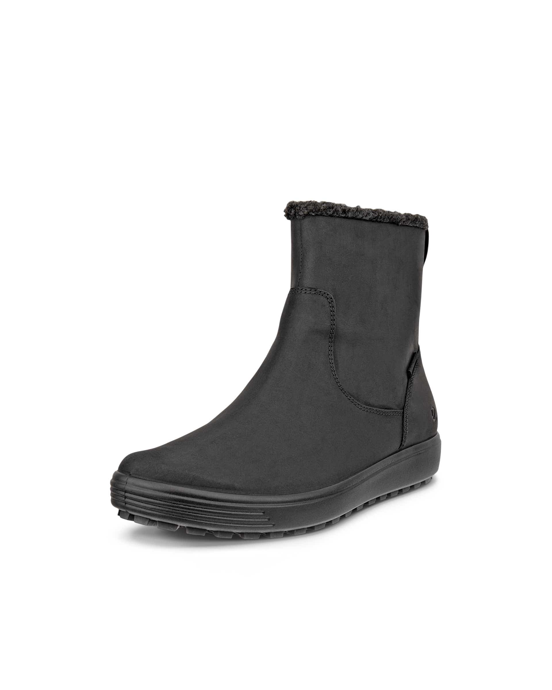 Women's ECCO® Soft 7 Tred Nubuck Mid-Cut Boot - Black - Main