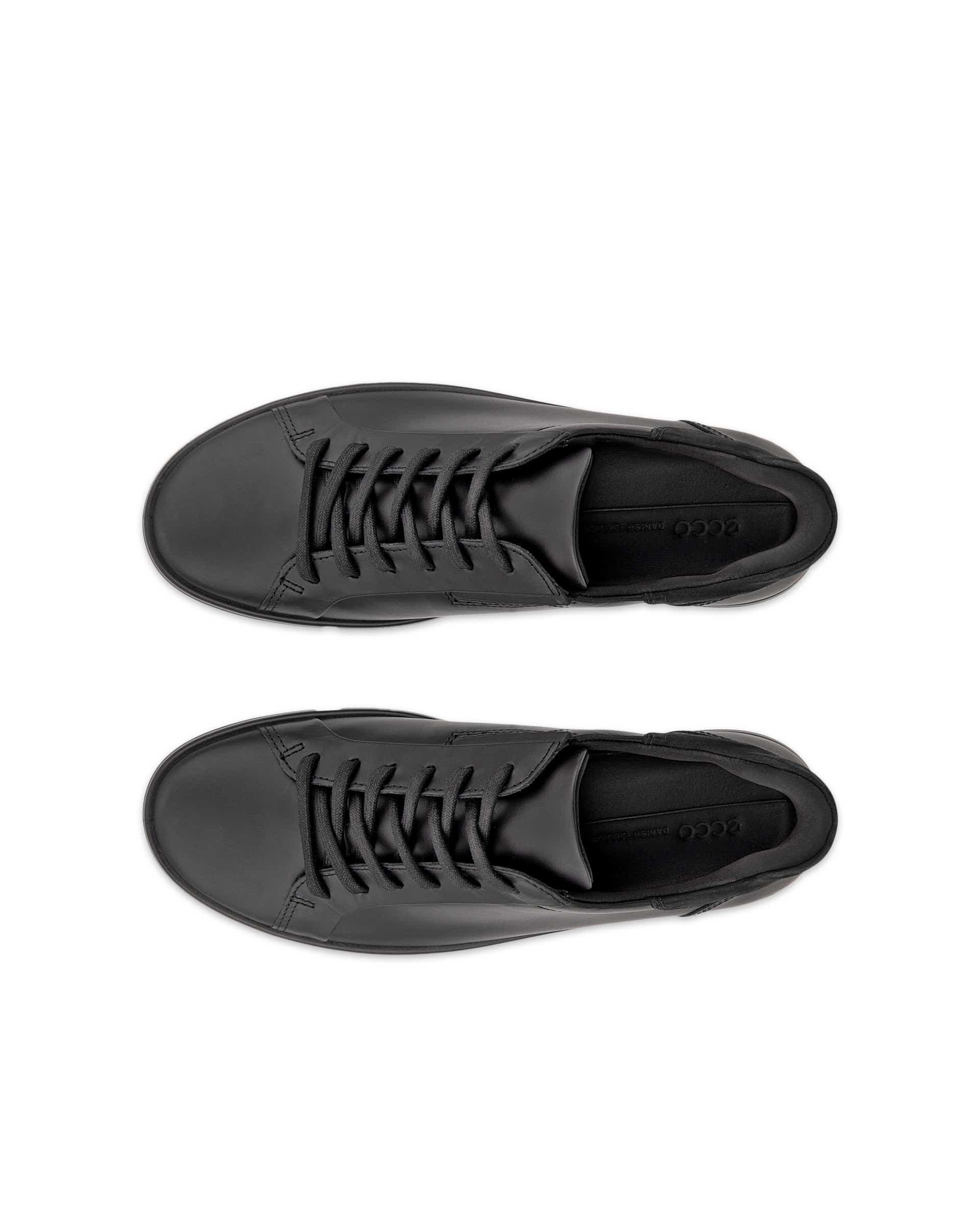 ECCO® SOFT 7 dames leren sneaker - Zwart - Top left pair