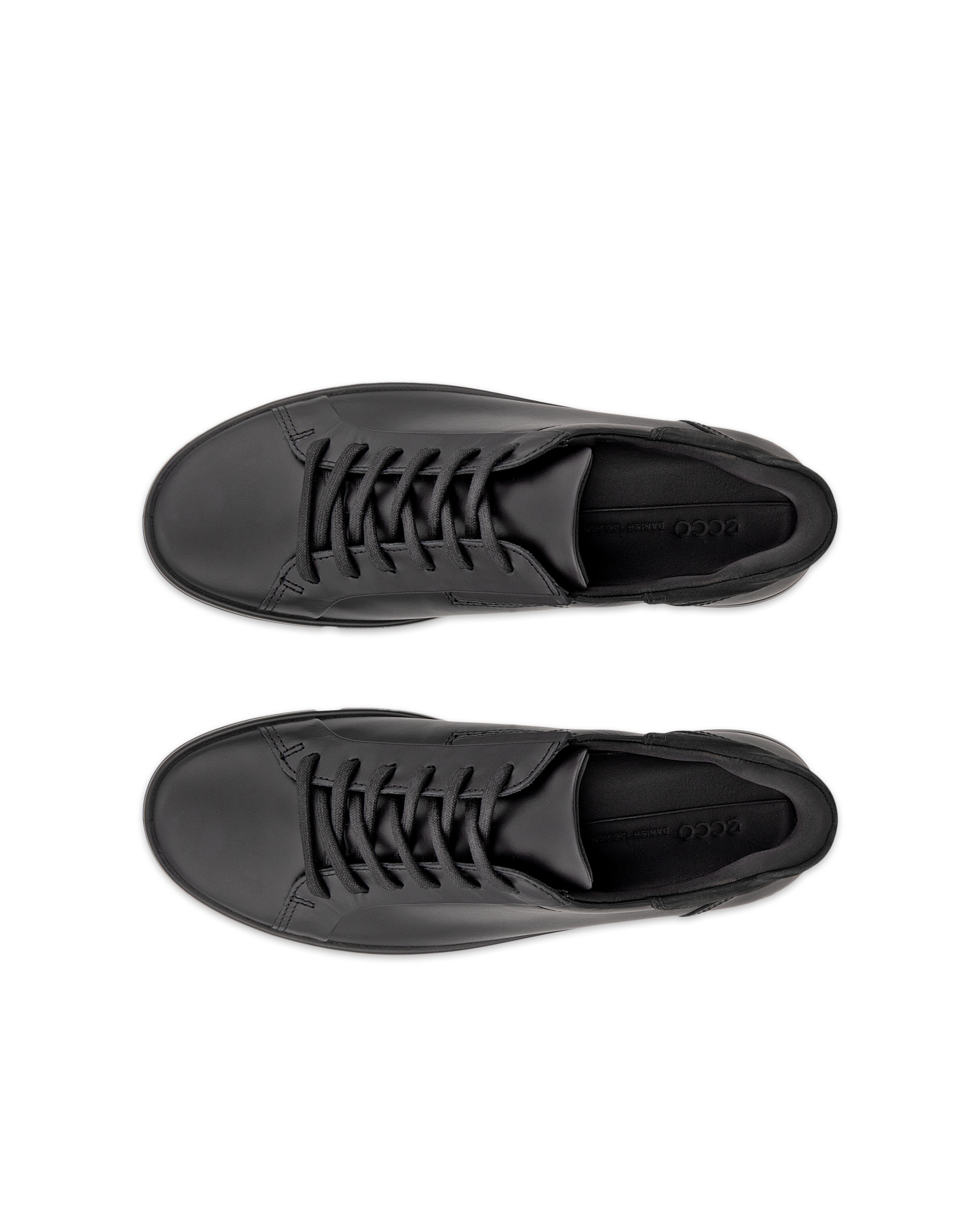 ECCO® SOFT 7 dames leren sneaker - Zwart - Top left pair