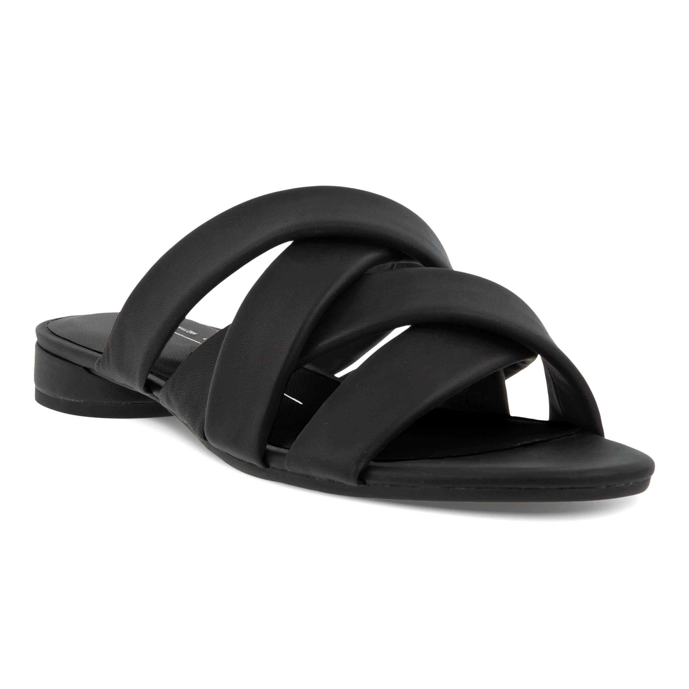Women's ECCO® Flat Sandal II Leather Flat Sandal - Black - Main