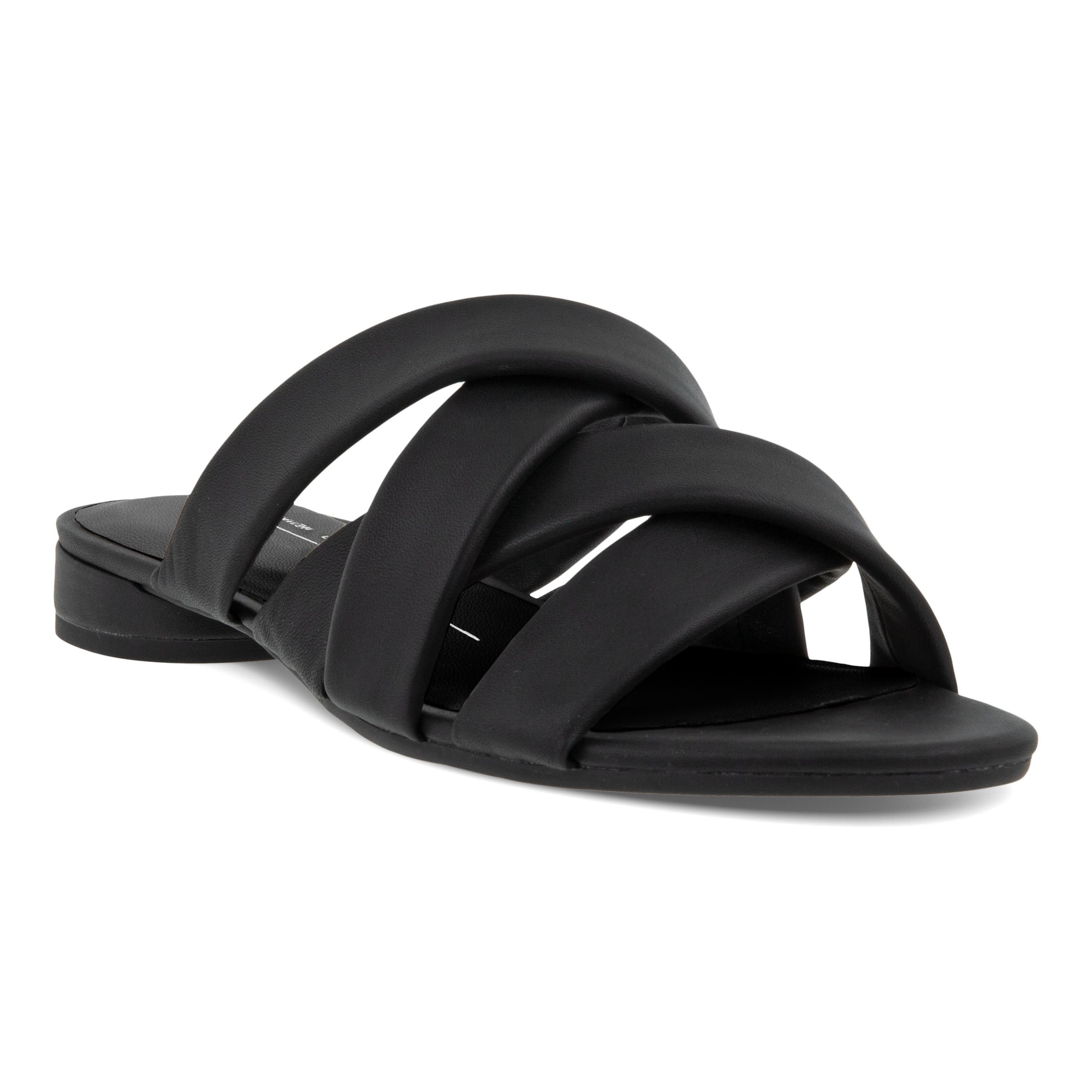 Women's ECCO® Flat Sandal II Leather Flat Sandal - Black - Main