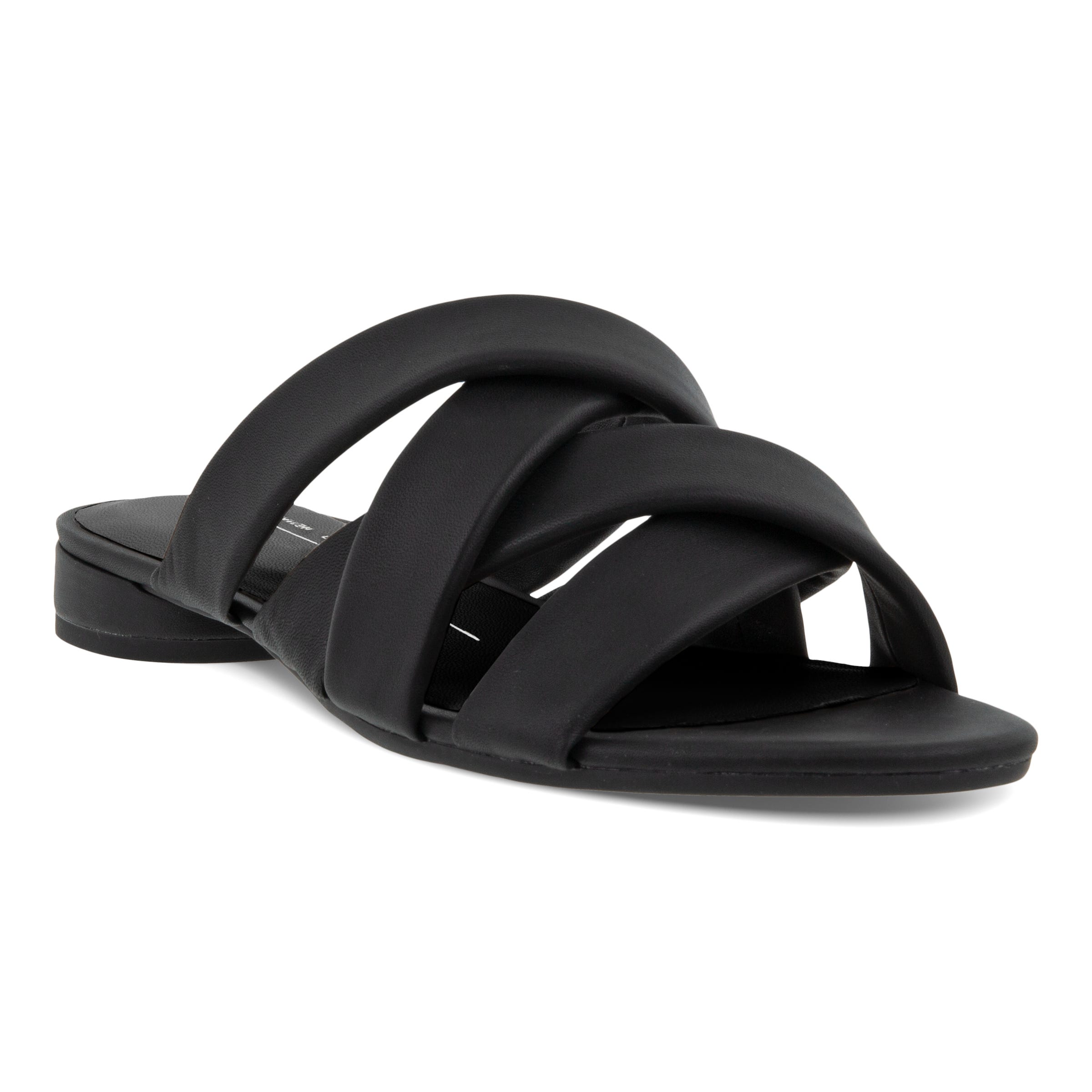 Women's ECCO® Flat Sandal II Leather Flat Sandal - Black - Main