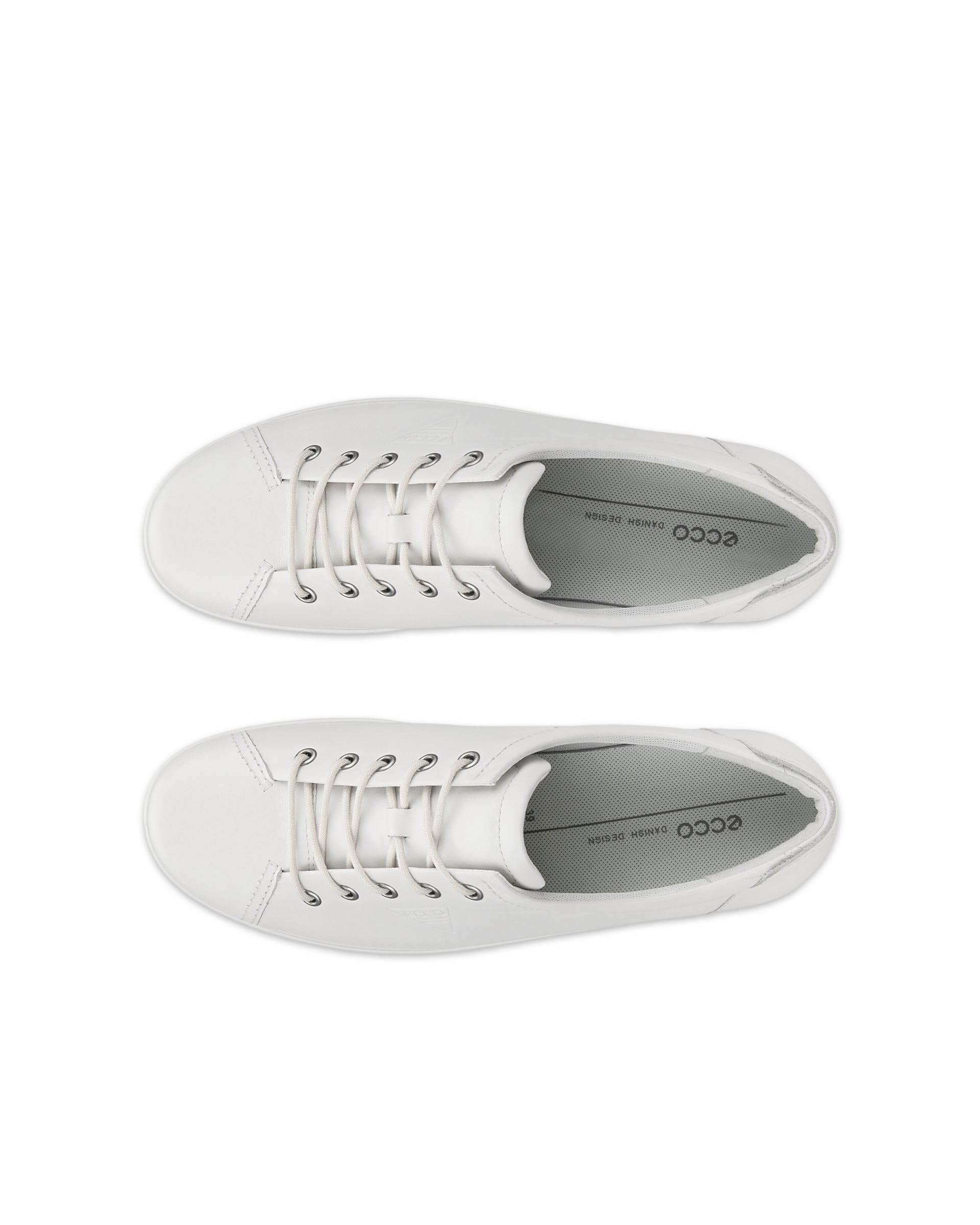 ECCO® Soft 2.0 chaussures de marche en cuir pour femme - Blanc - Top left pair