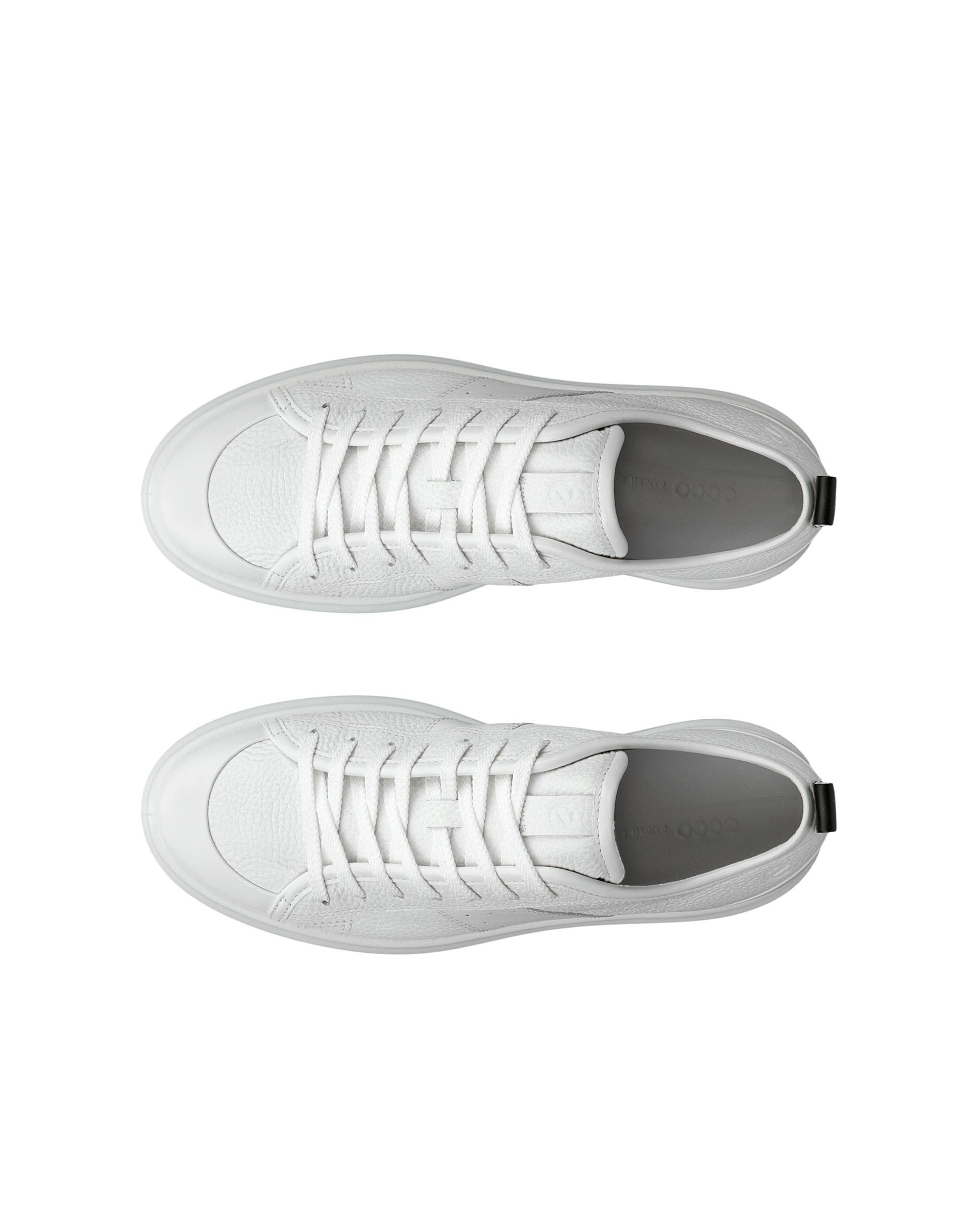 Women's ECCO® Street Ace Leather Sneaker - White - Top left pair
