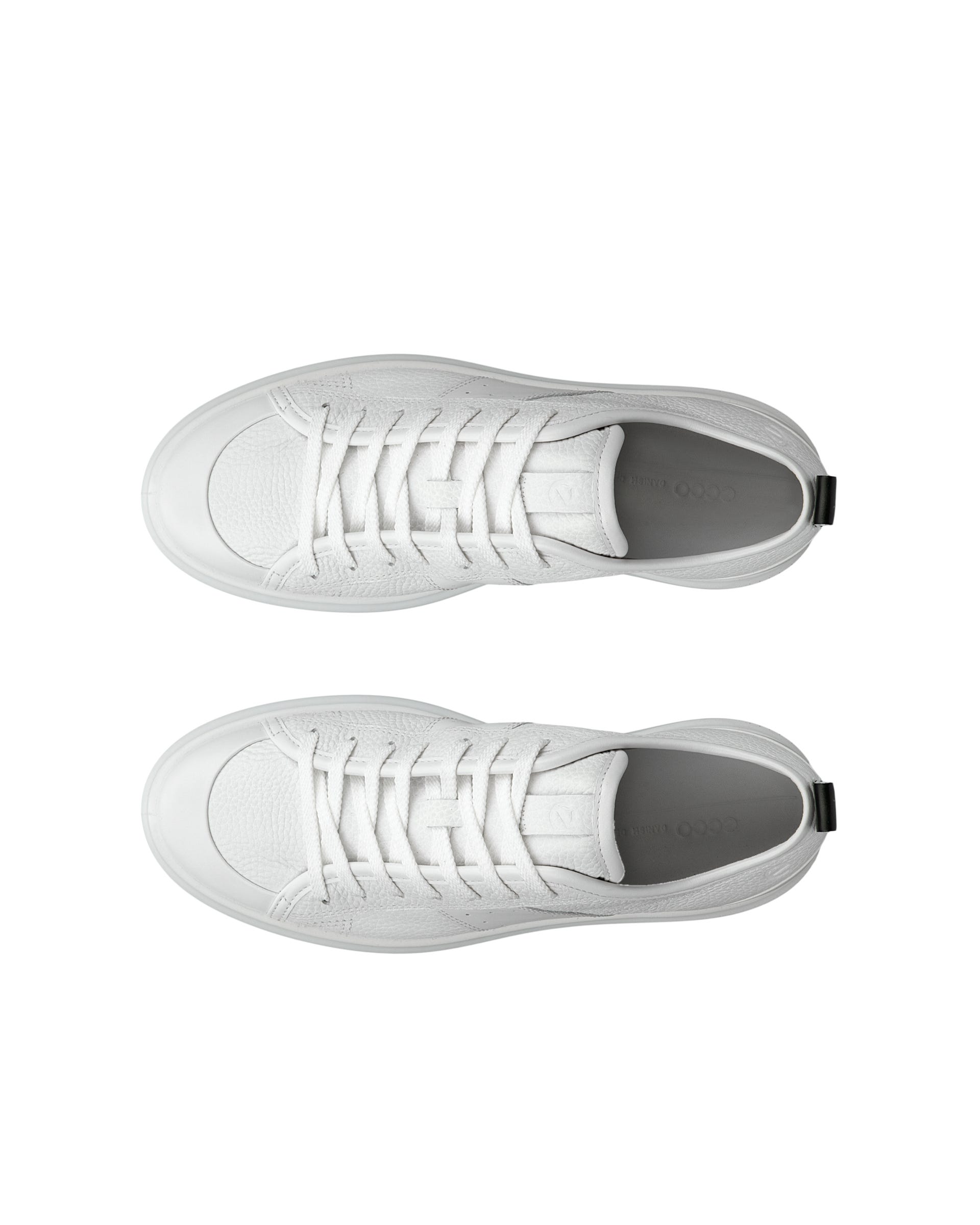Women's ECCO® Street Ace Leather Sneaker - White - Top left pair