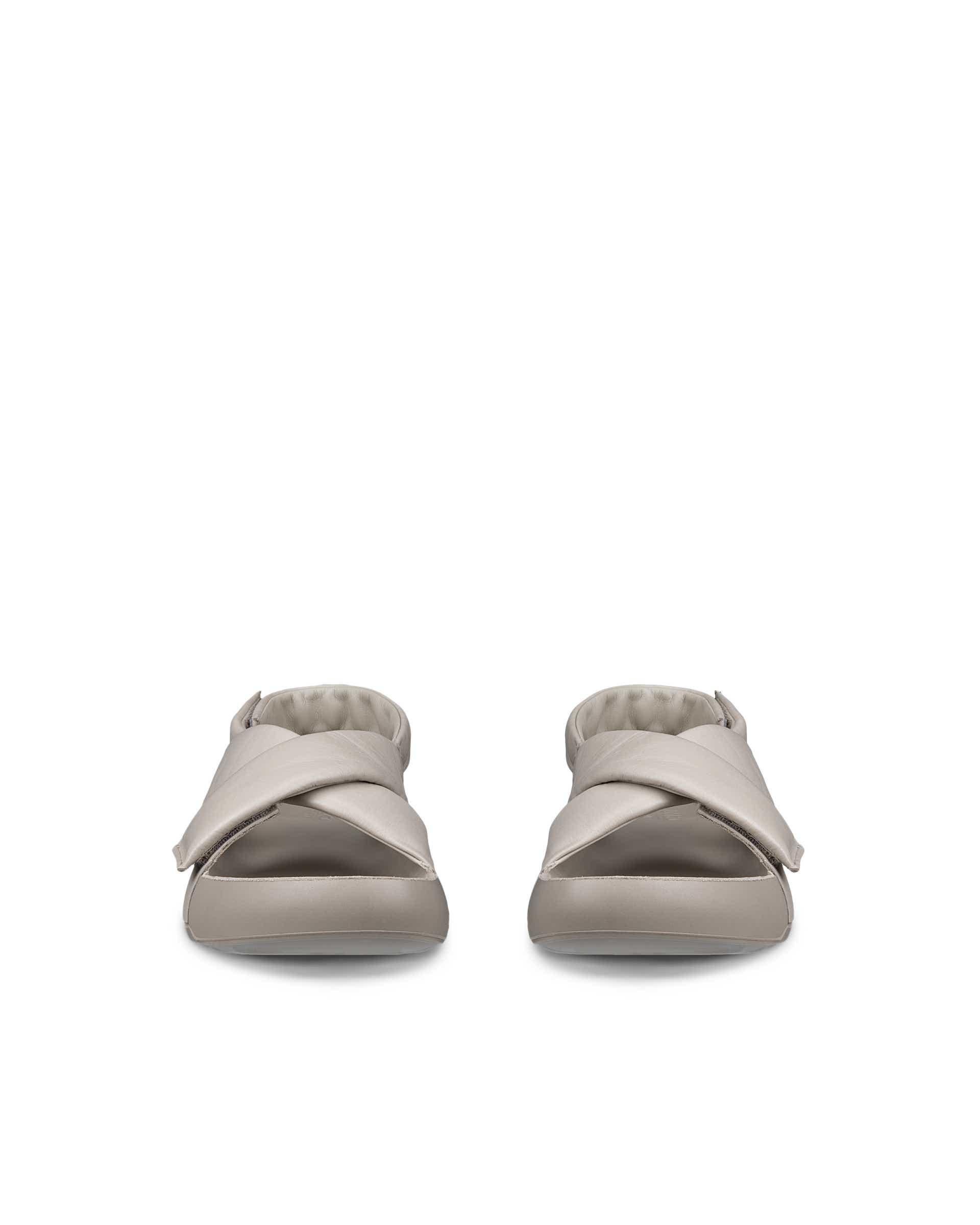 ECCO Cozmo PF ウィメンズ レザーサンダル - ベージュ - Front pair