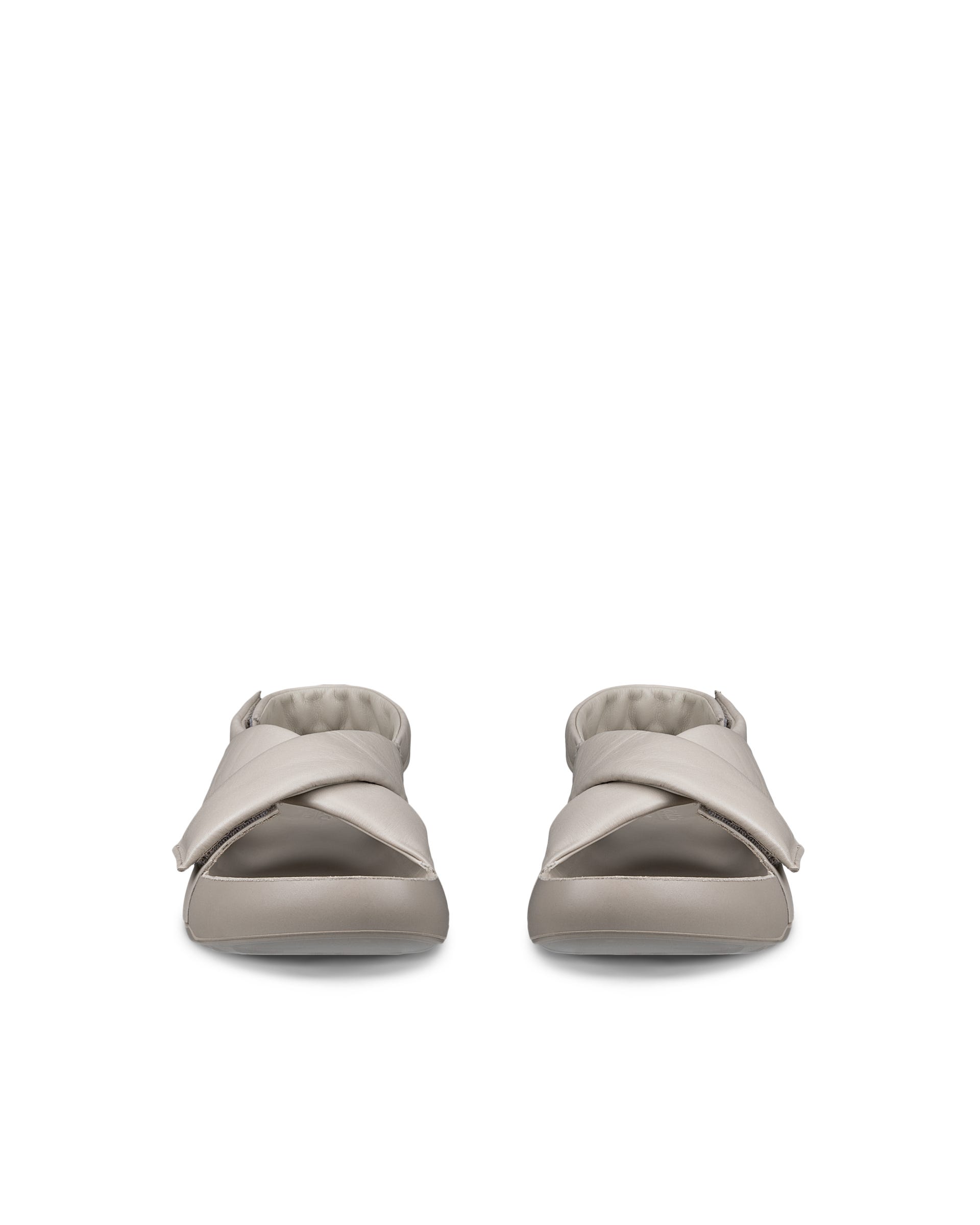 ECCO Cozmo PF ウィメンズ レザーサンダル - ベージュ - Front pair
