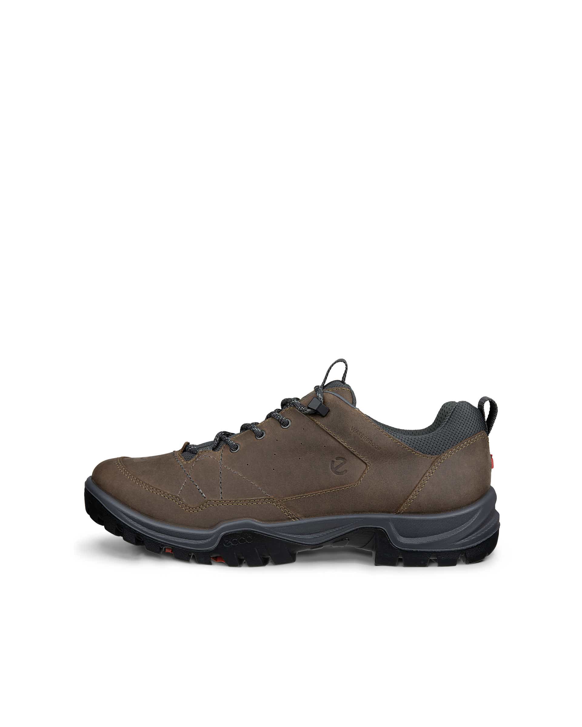 Men's ECCO® RECEPTOR TREKK Nubuck Waterproof Hiking Shoe - Brown - Outside