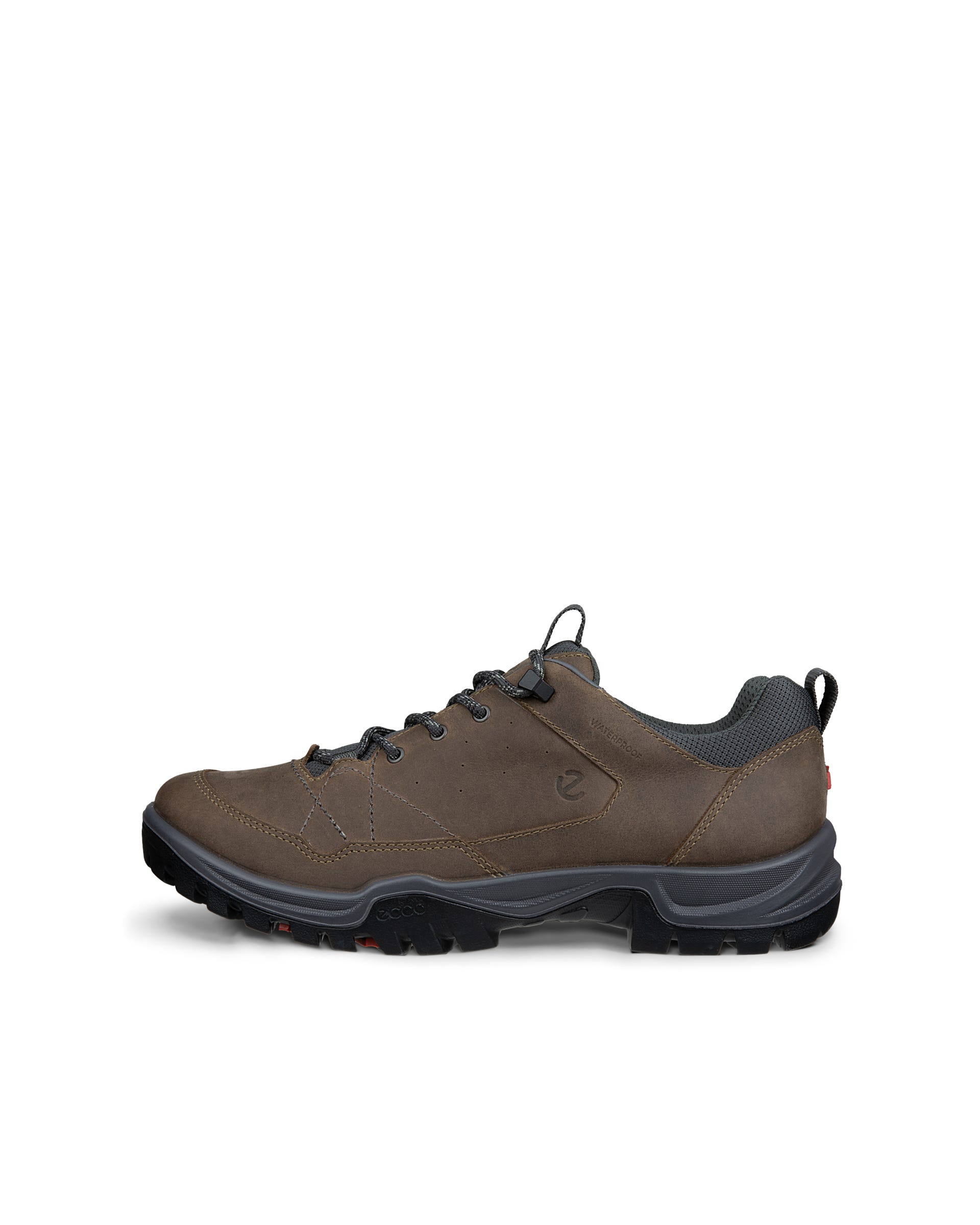 Men's ECCO® RECEPTOR TREKK Nubuck Waterproof Hiking Shoe - Brown - Outside