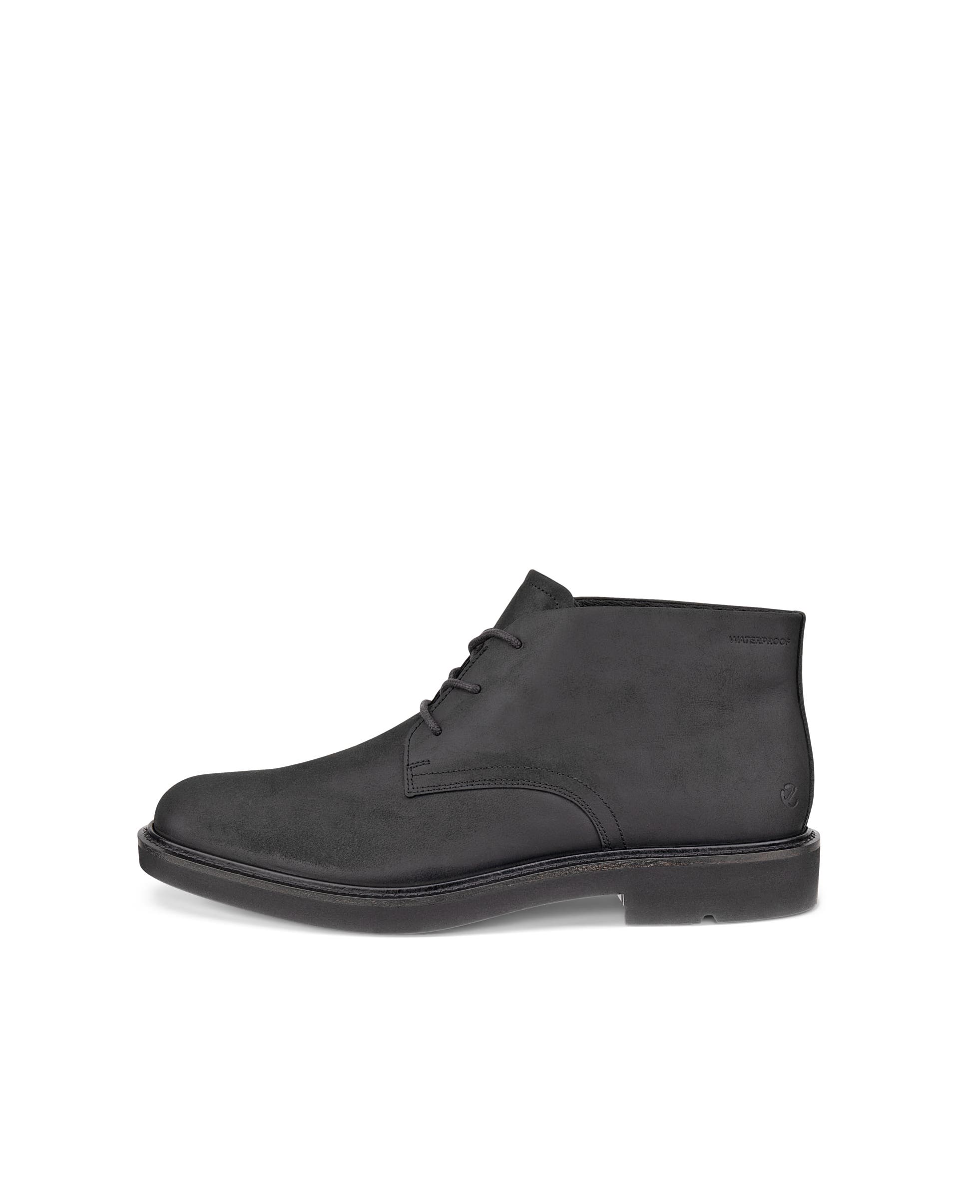 Men's ECCO® Metropole London Nubuck Chukka Boot - Black - Outside