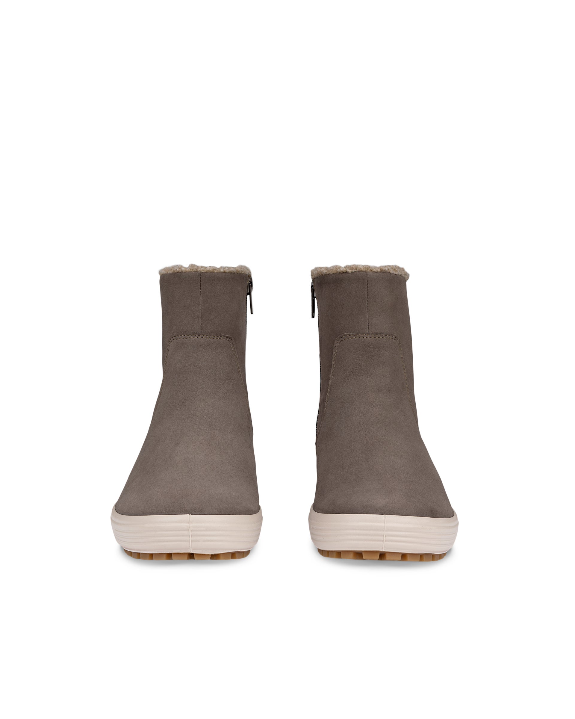 Ženski srednje visoki gležnjarji iz nubuka ECCO® SOFT 7 - Rjava - Front pair