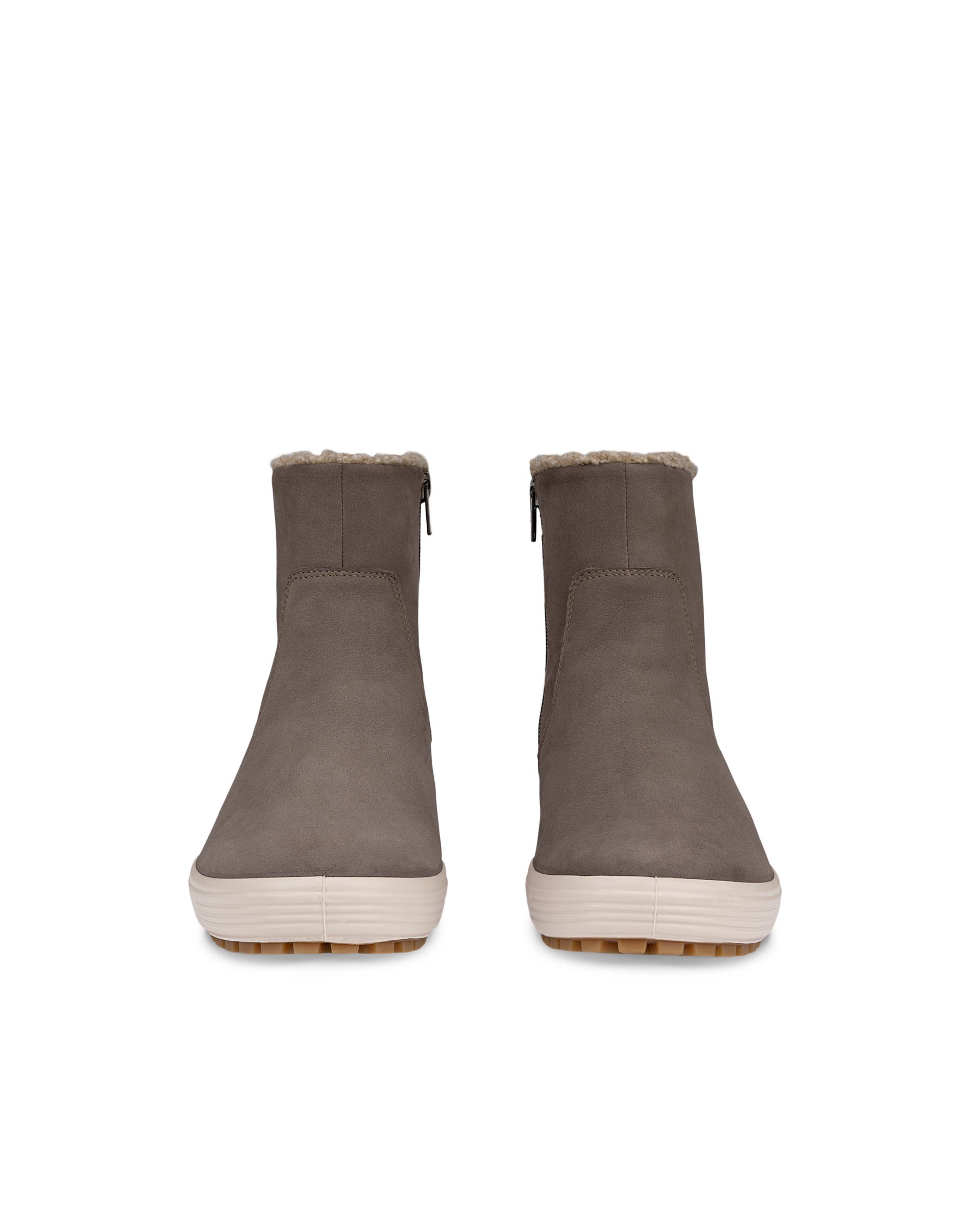 ECCO® SOFT 7 ženske srednje čizme od nubuka - Smeđa - Front pair