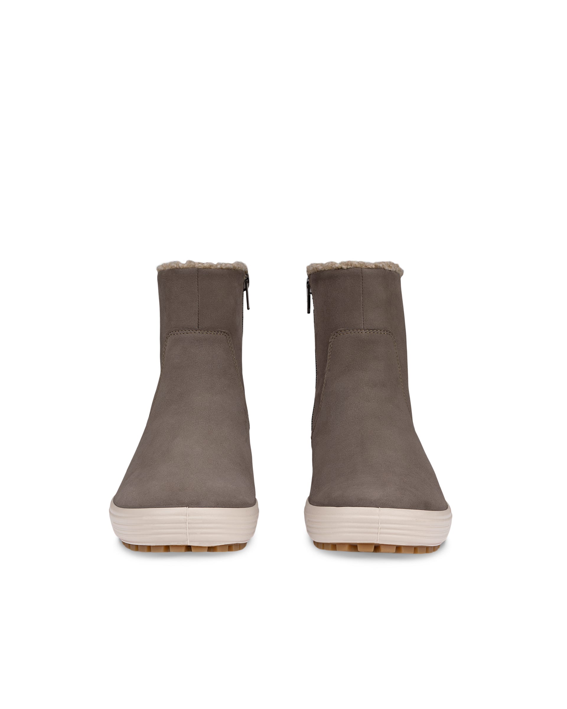 ECCO® SOFT 7 ženske srednje čizme od nubuka - Smeđa - Front pair