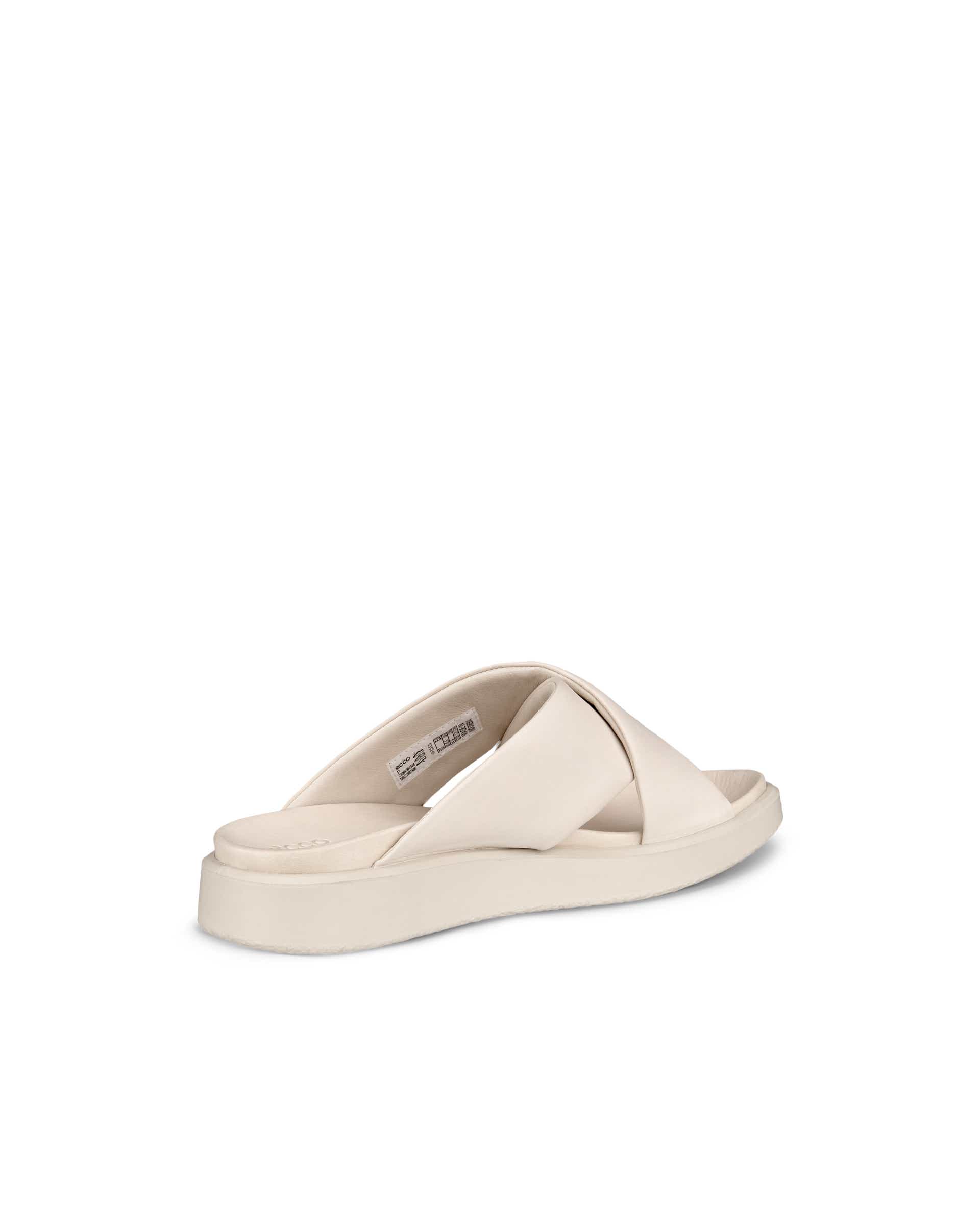 Women's ECCO® Flowt LX Leather Cross-Strap Slider - Beige - Back