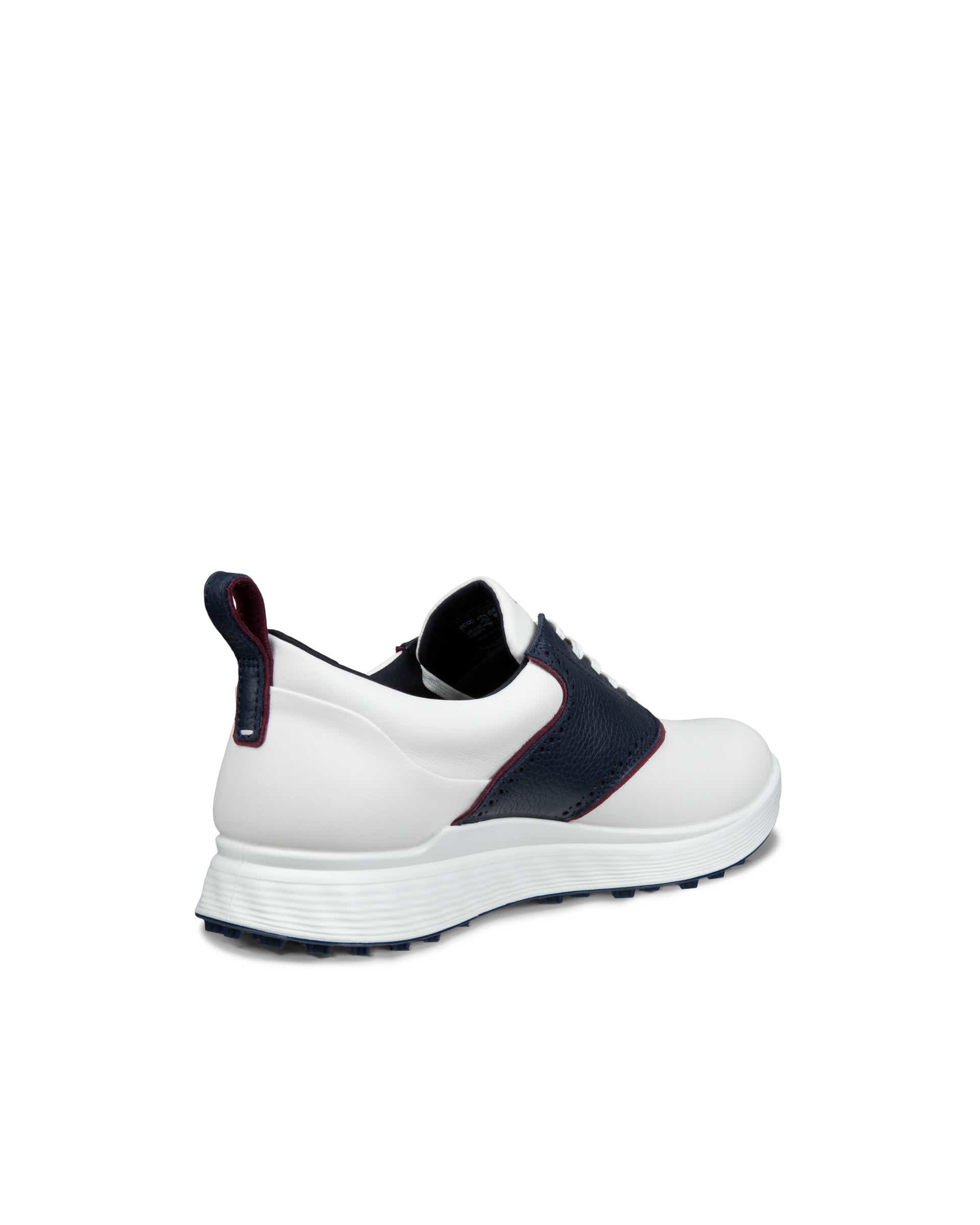 Men's ECCO® Golf S-Casual Leather Waterproof Golf Shoe - White - Back