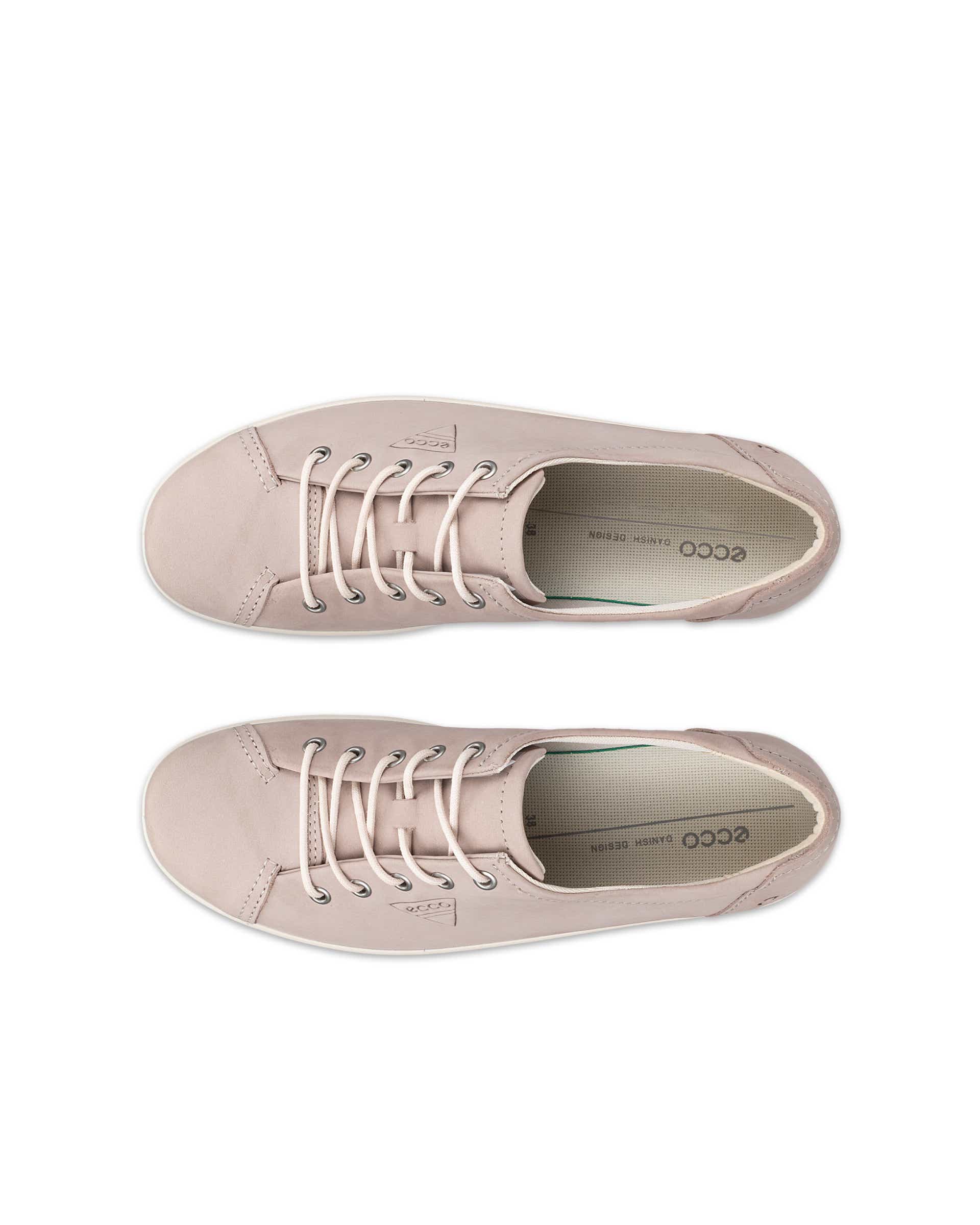 Women's ECCO® Soft 2.0 Nubuck Walking Shoe - Grey - Top left pair