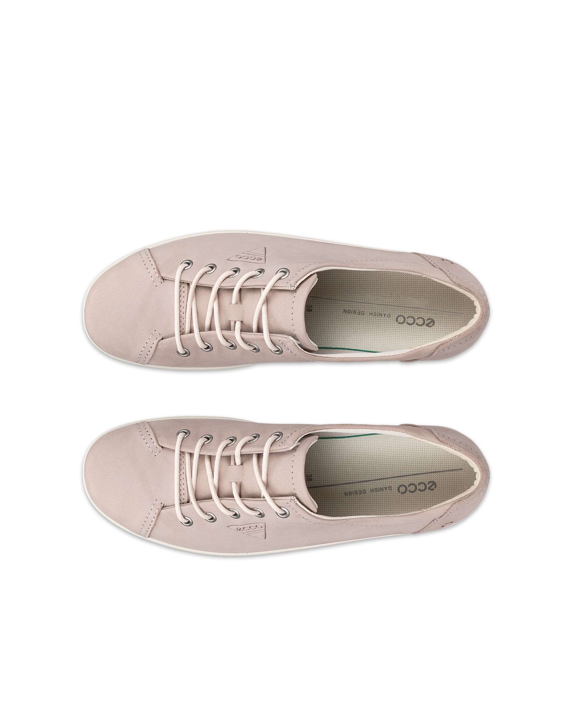 Women's ECCO® Soft 2.0 Nubuck Walking Shoe - Grey - Top left pair