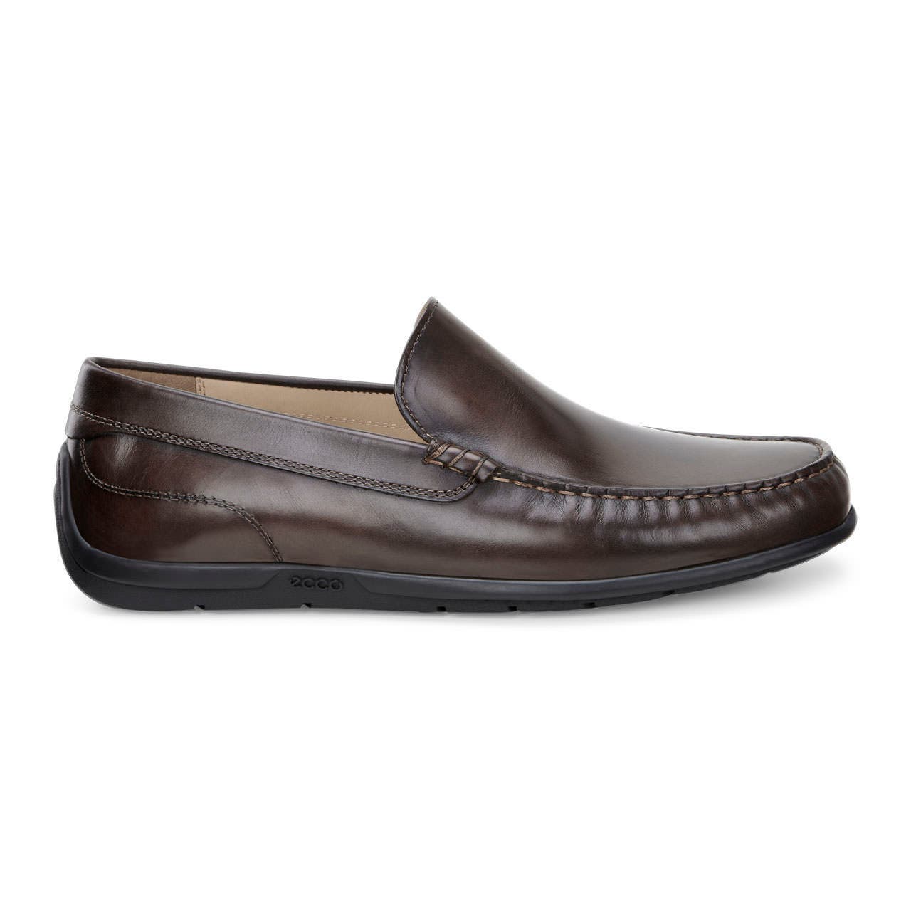 Men's ECCO® Classic Moc 2.0 Leather Moccasin - Brown - Outside