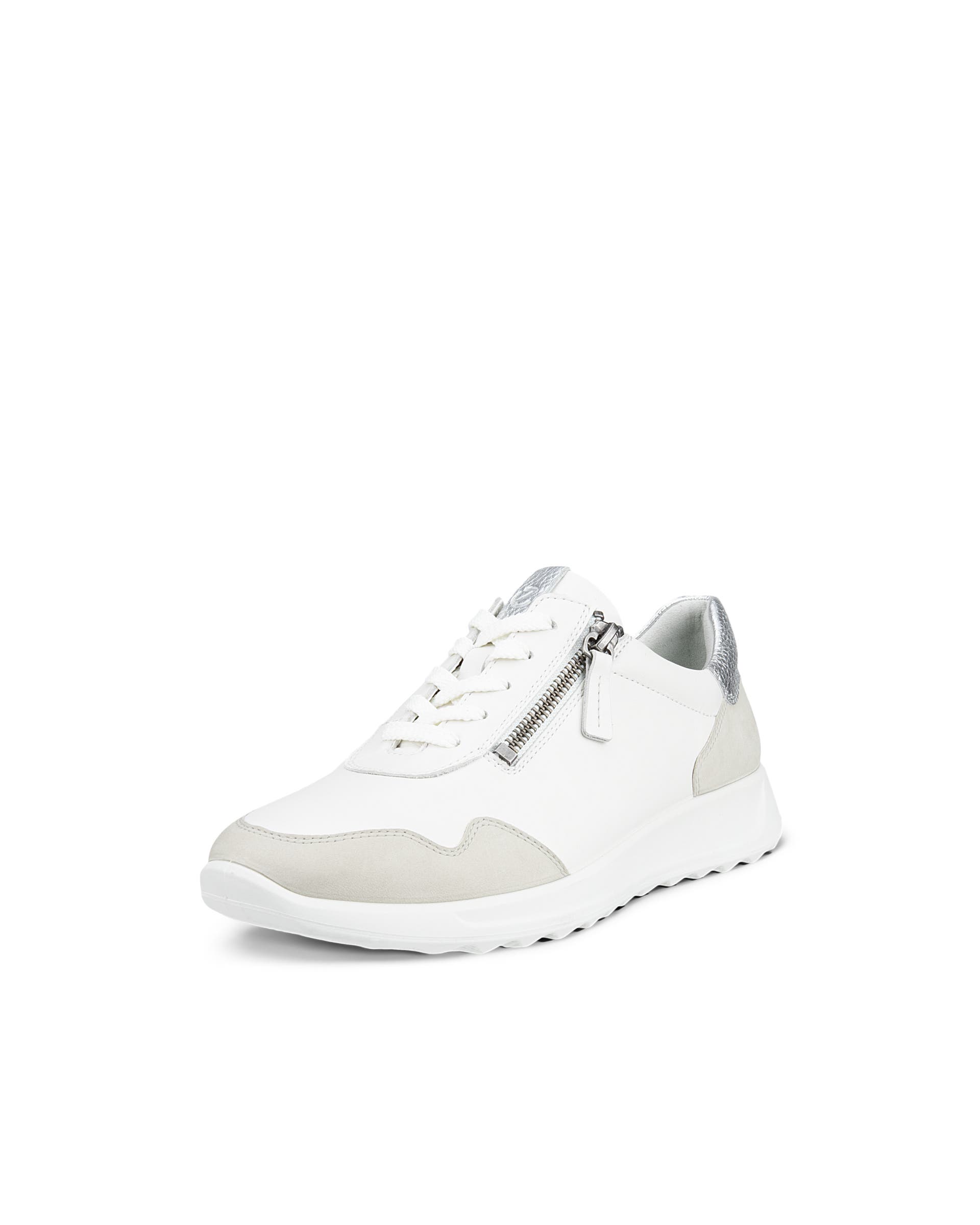 Women's ECCO® Flexure Runner Leather Sneaker - White - Main