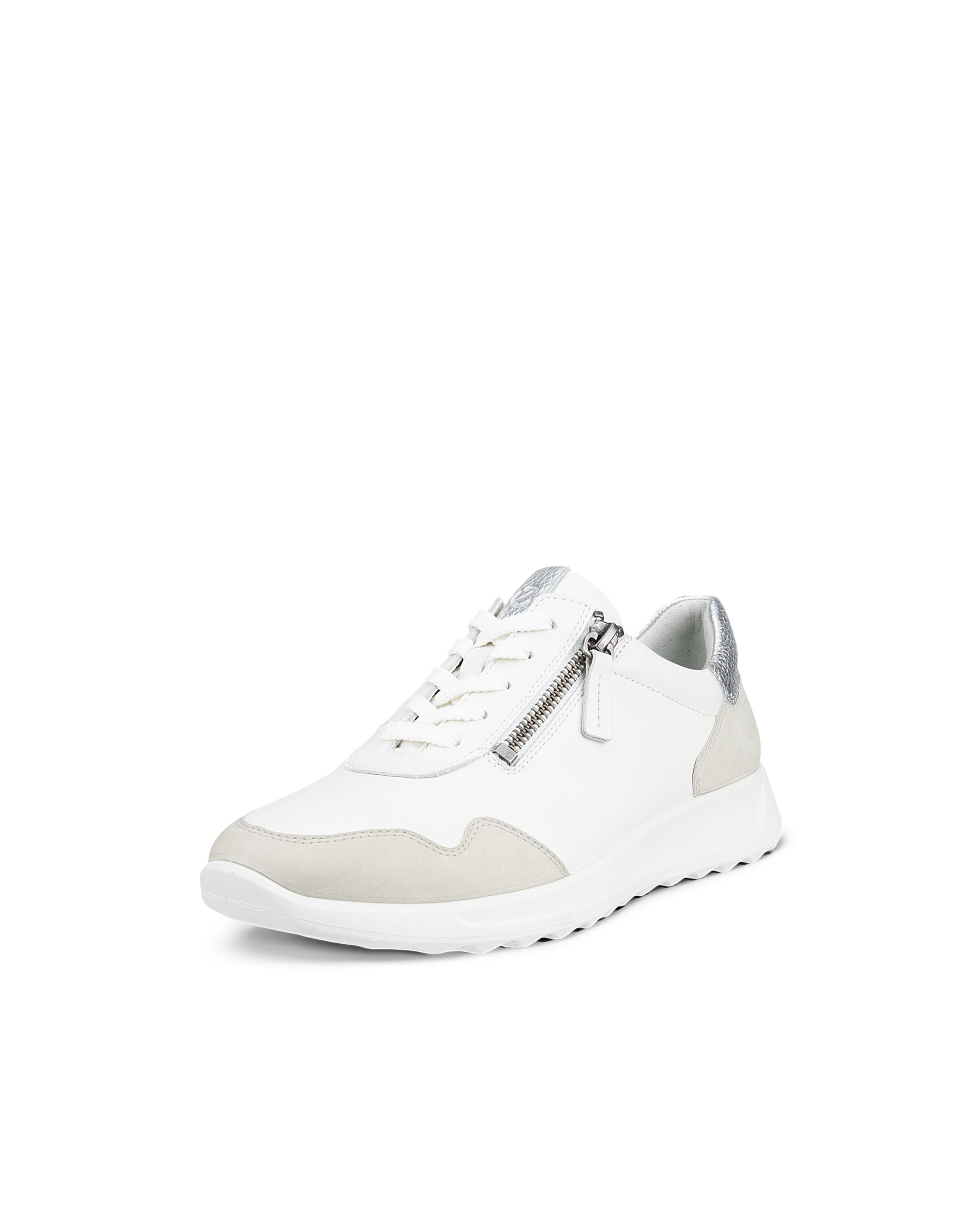 Women's ECCO® Flexure Runner Leather Sneaker - White - Main